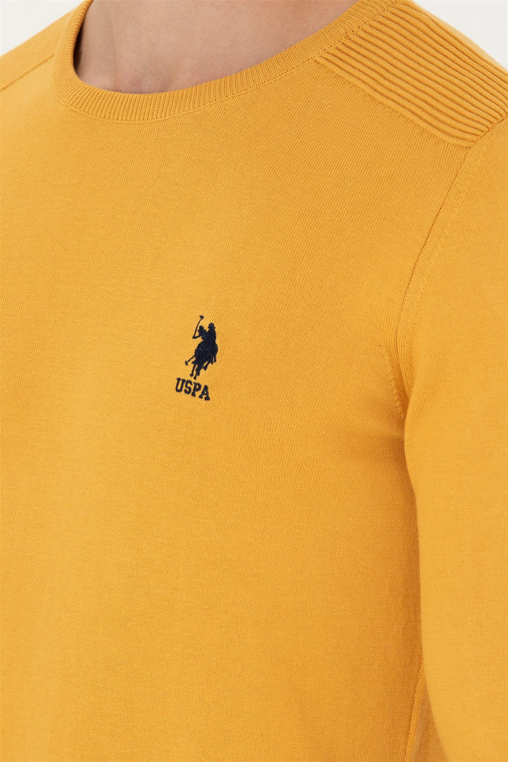 U. S. Polo Assn Мужской горчичный базовый свитер - U.s. polo assn фото 11