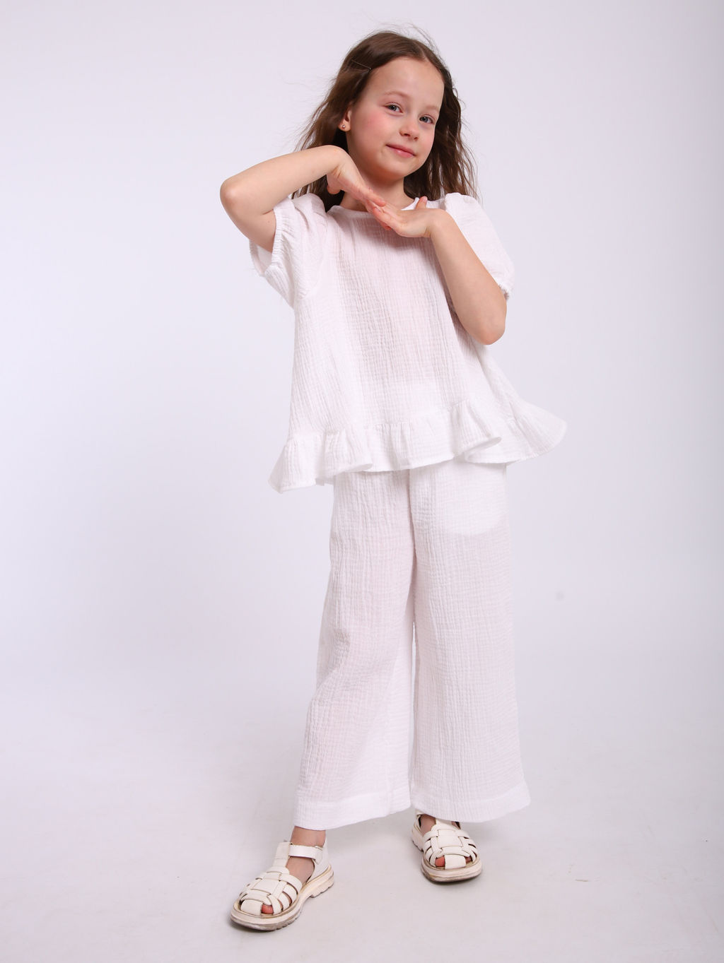 Костюм Пикми муслин белый, КМ-196-3 - От егорки до егора фото 3