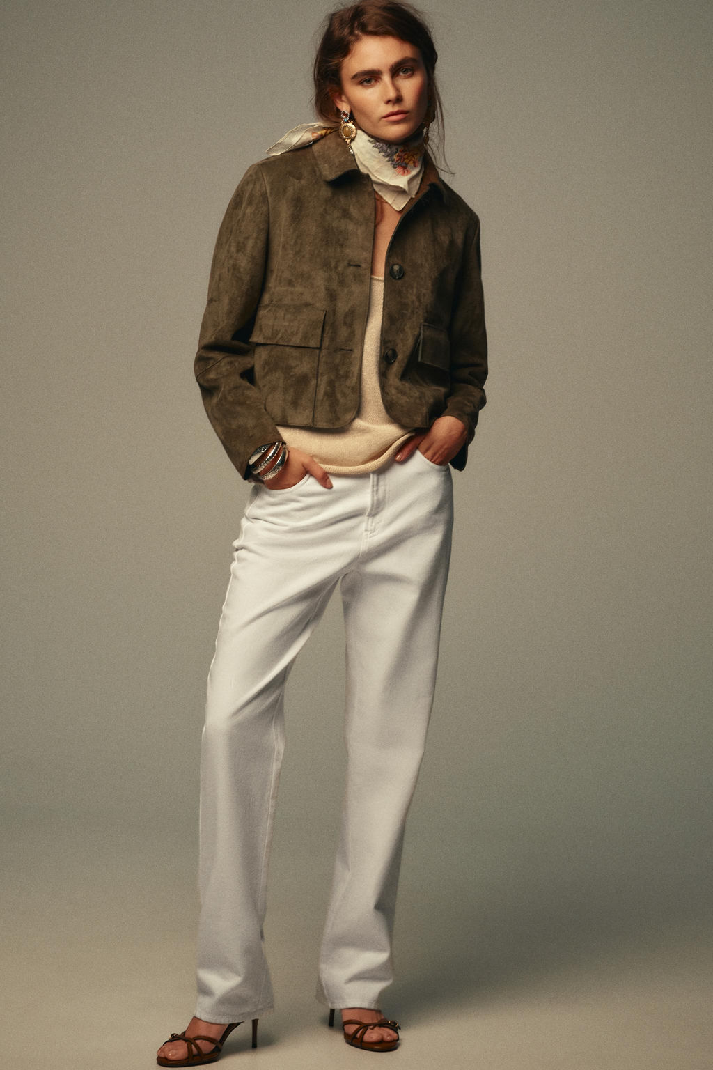 FAUX SUEDE CROPPED JACKET