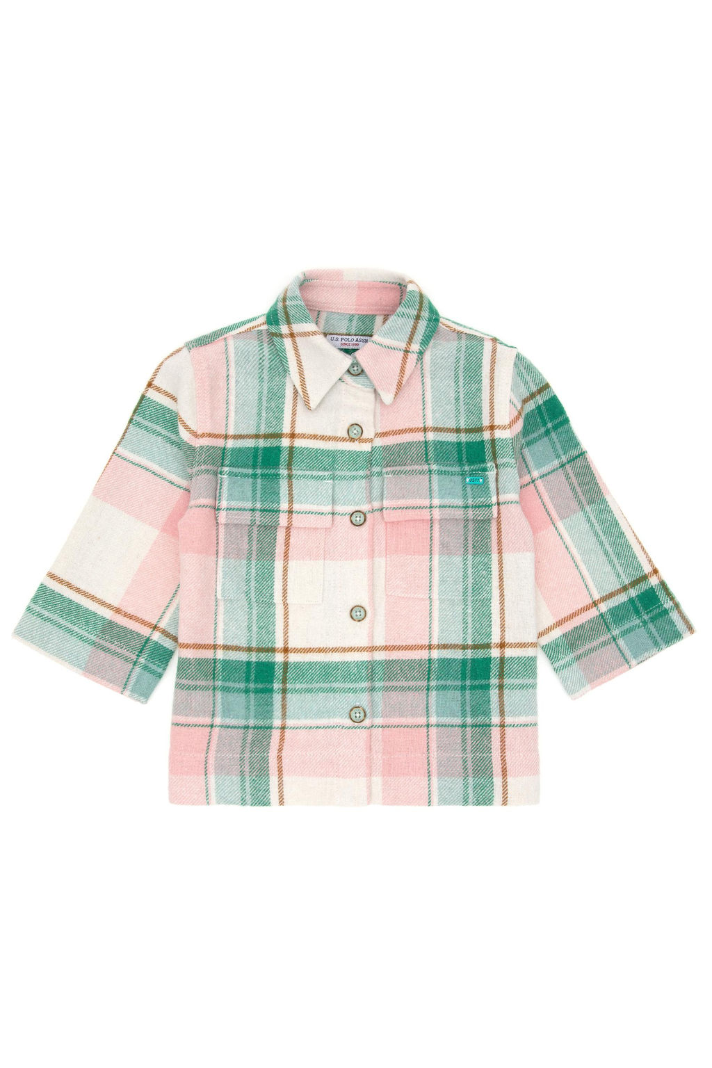 Рубашка лососевого цвета с длинным рукавом для девочки Неожиданная скидка в корзине