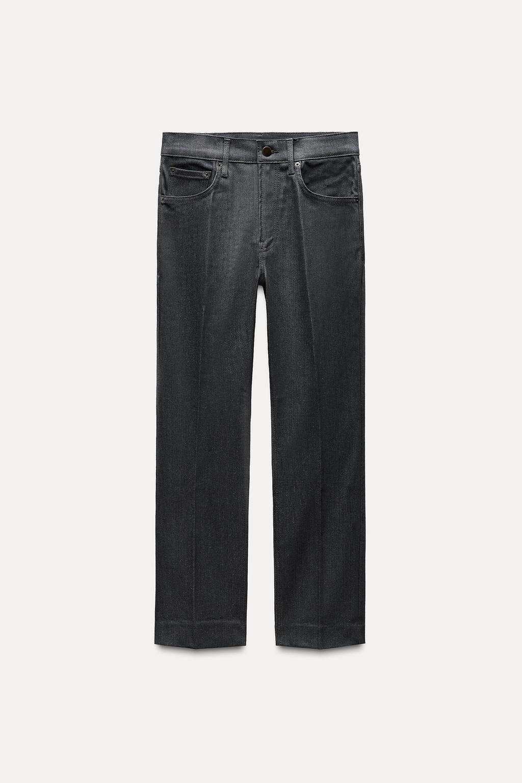 ZW COLLECTION BOOTCUT HIGH-WAIST CROPPED JEANS - Zara фото 6