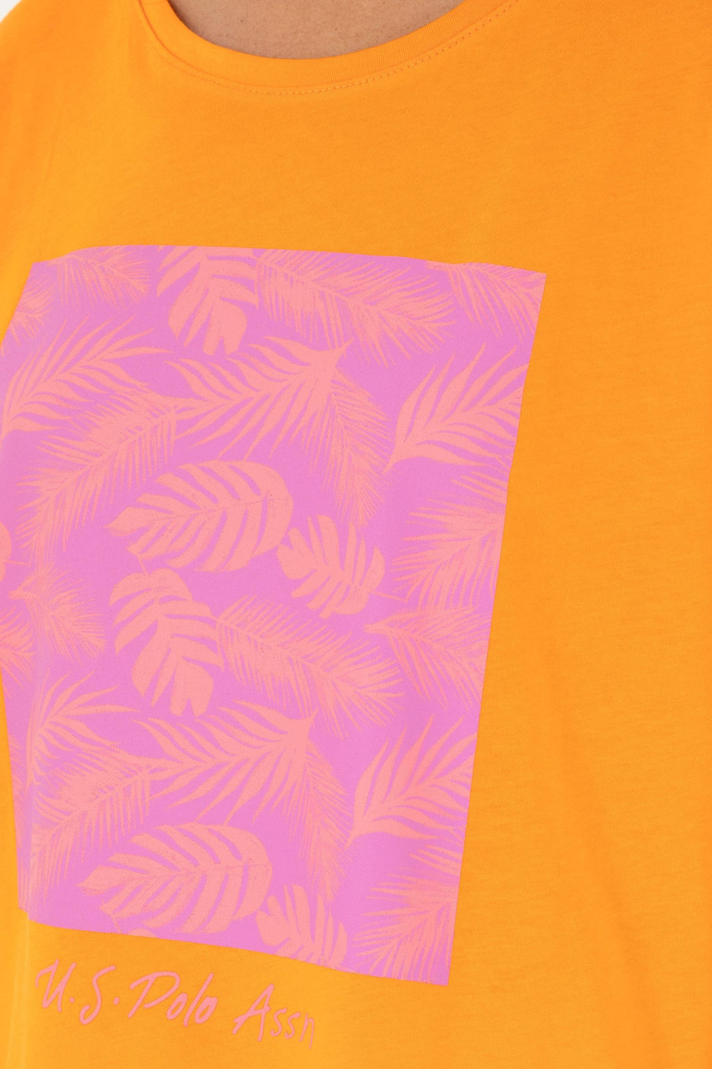 Футболка U.S. Polo Assn женская оранжевая хлопок  фото 7