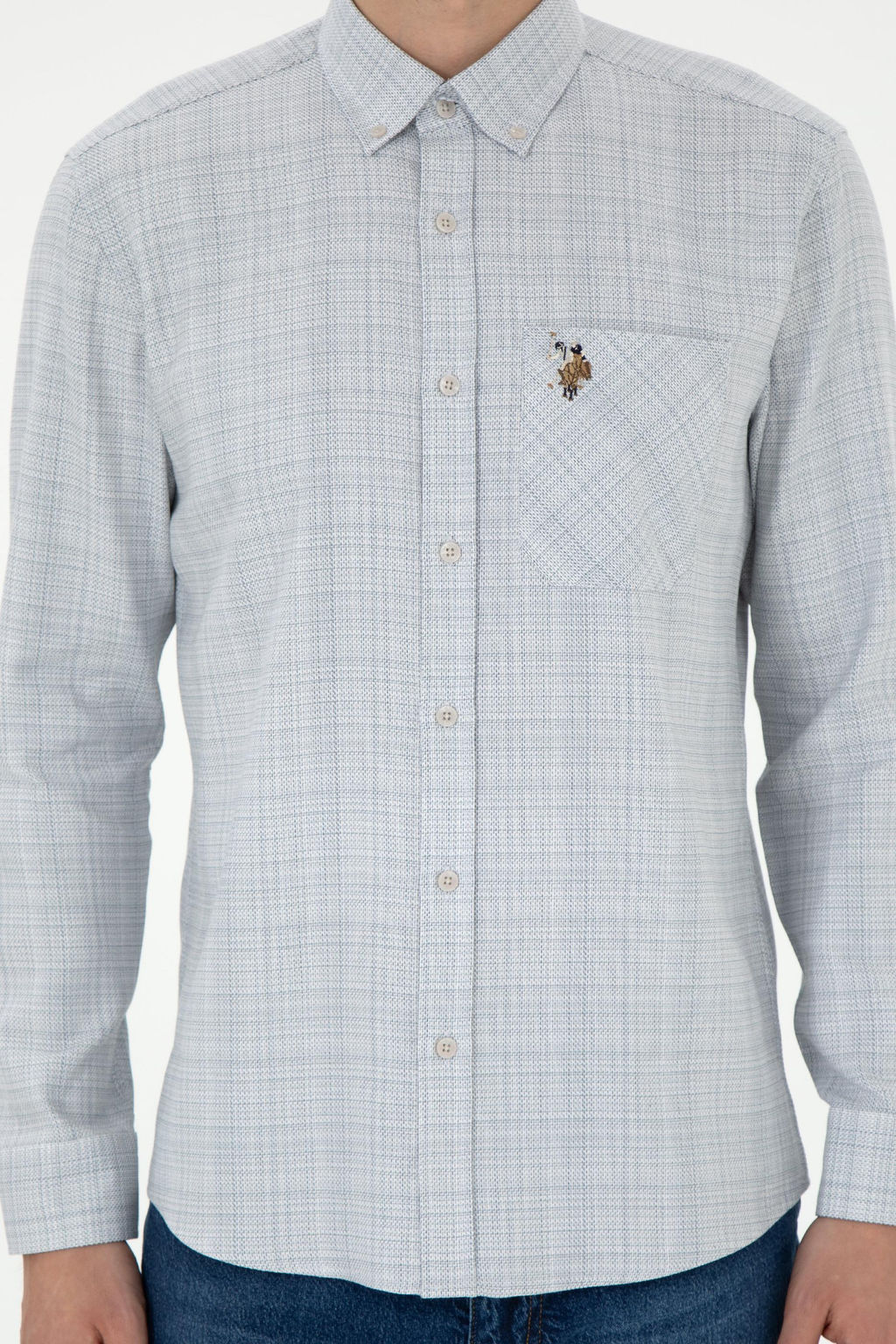 Мужская рубашка с длинным рукавом Stone Неожиданная скидка в корзине - U.s. polo assn фото 6