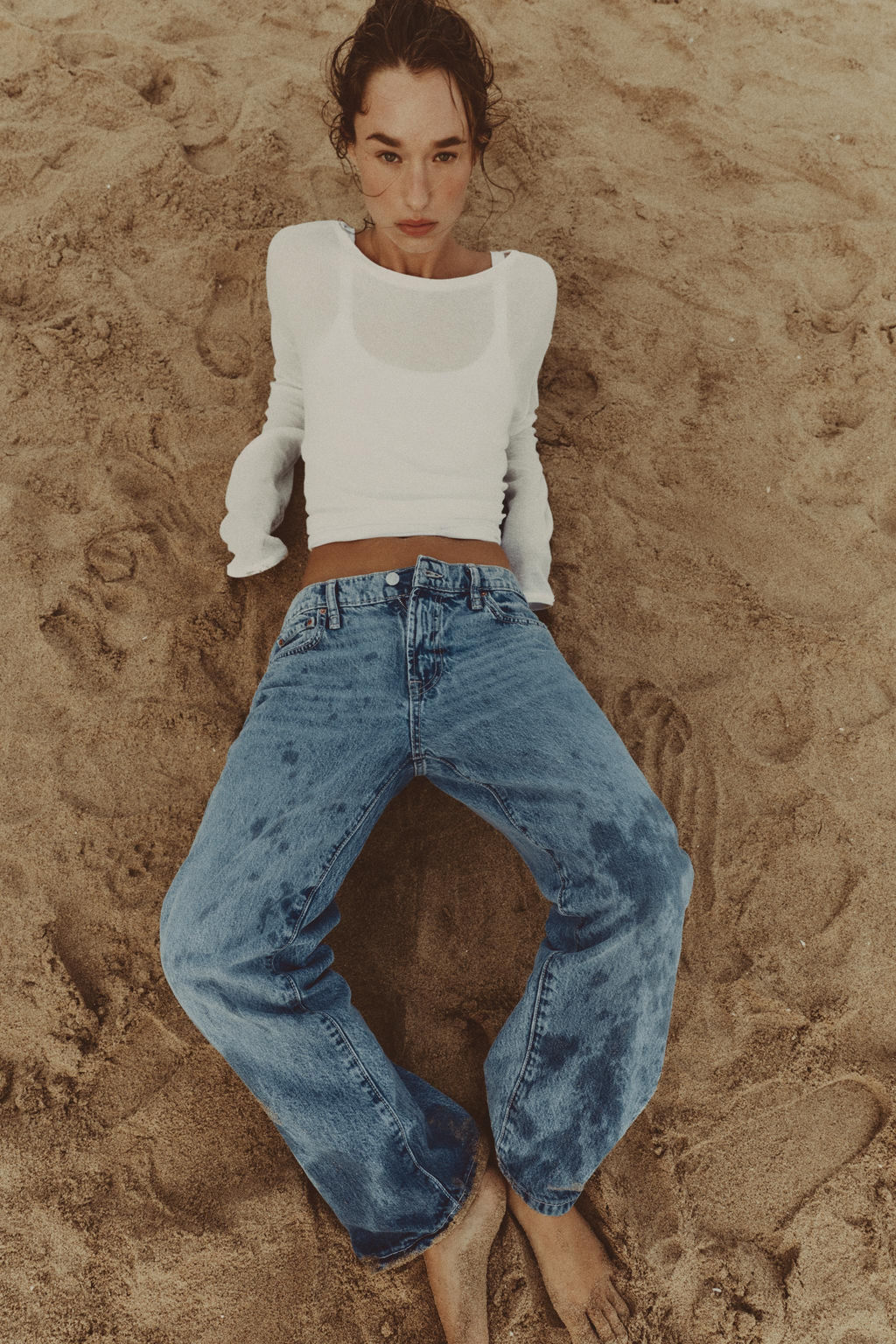 JEANS Z1975 CROPPED TIRO MEDIO / Azul - Zara фото 4