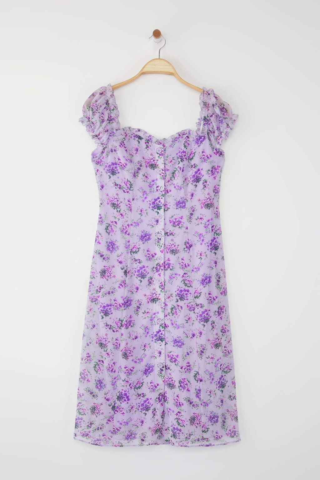 TRENDYOLMILLA Lacivert Cicekli Midi Dokuma Elbise TWOSS25EL00563  фото 6