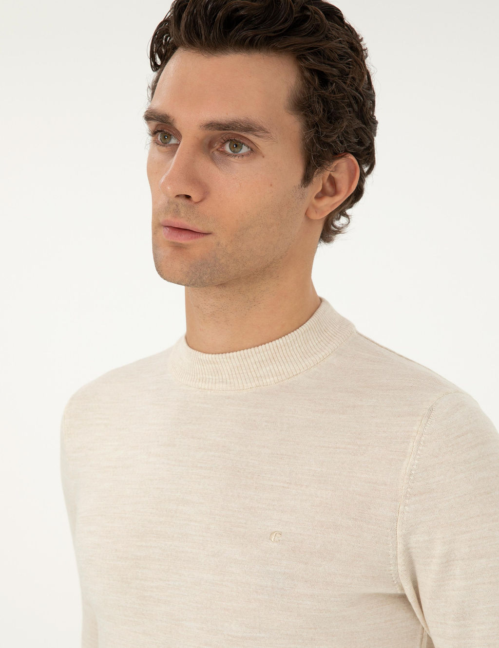 Бежевый базовый свитер приталенного кроя - Cacharel фото 2