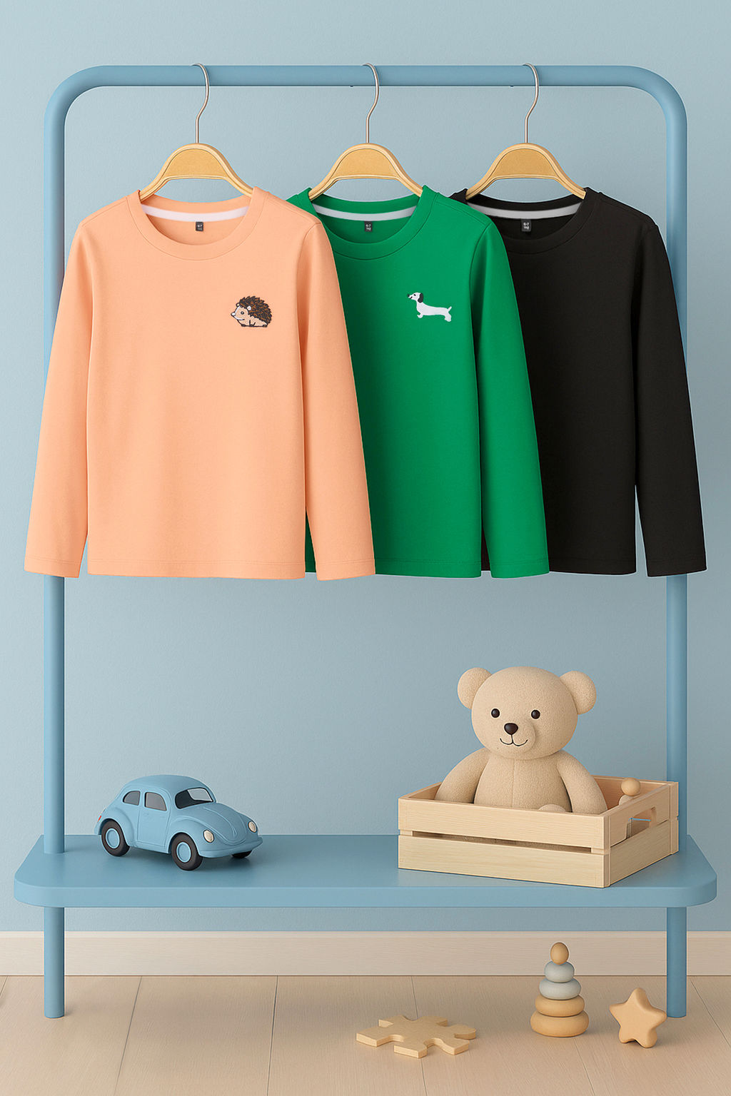 Turuncu-Yesil-Siyah 100%Pamuk 3lu Animal Bask? Regular Orme Unisex T-Shirt TKDAW26TS00009 - Trendyolmilla фото 2