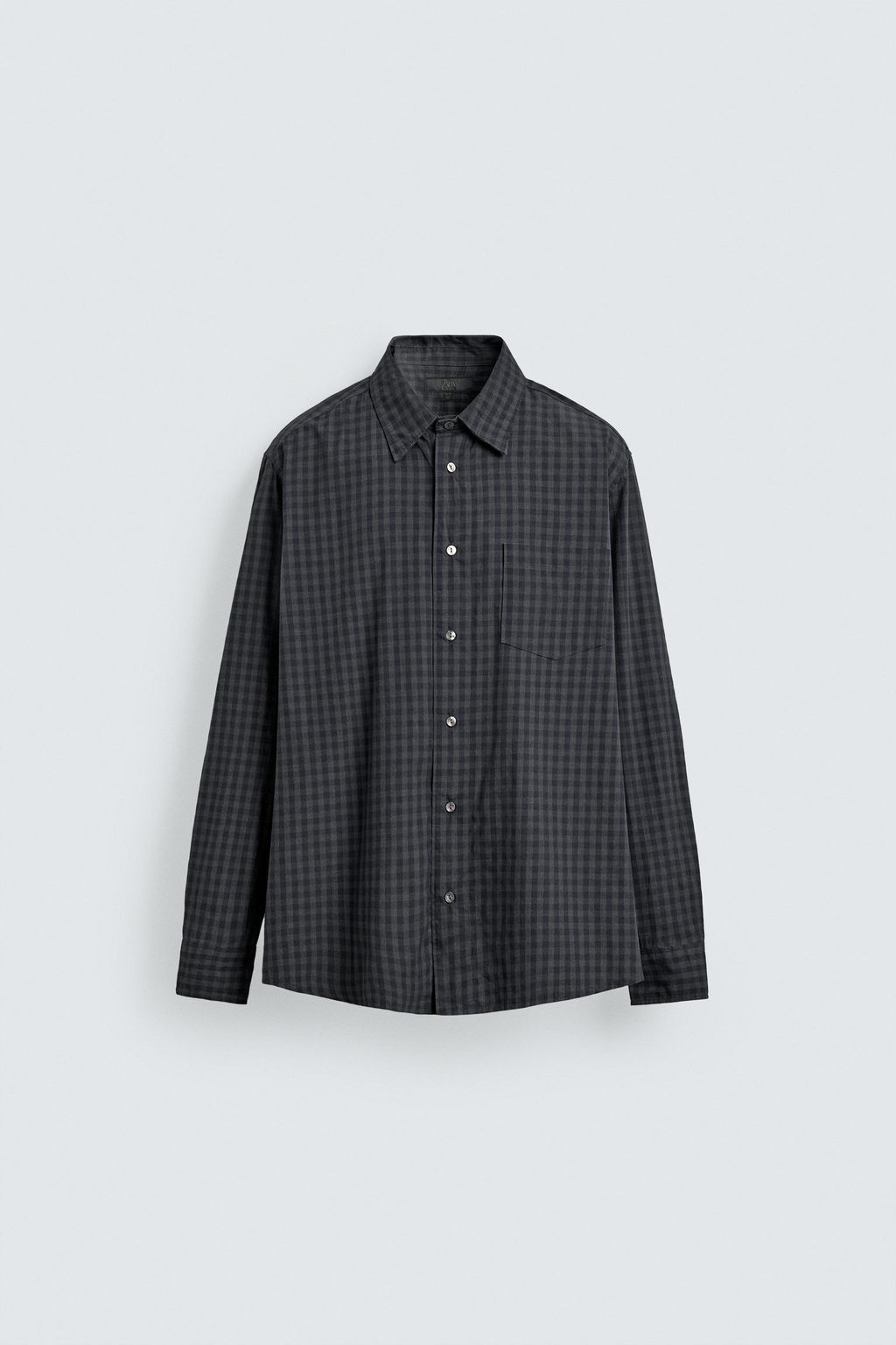 CAMISA RELAXED FIT CUADROS / Azul / Gris - Zara фото 8