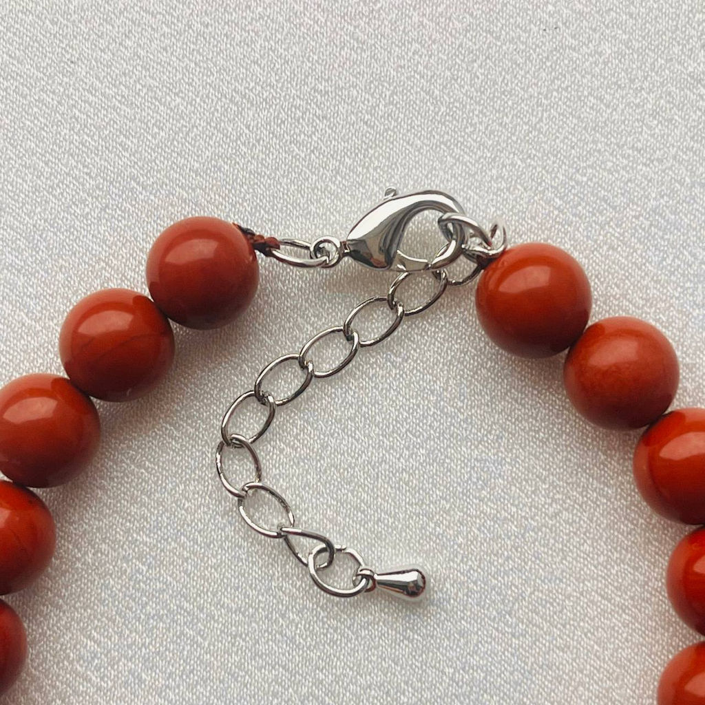 Браслет из кирпичной Яшмы 17 см +