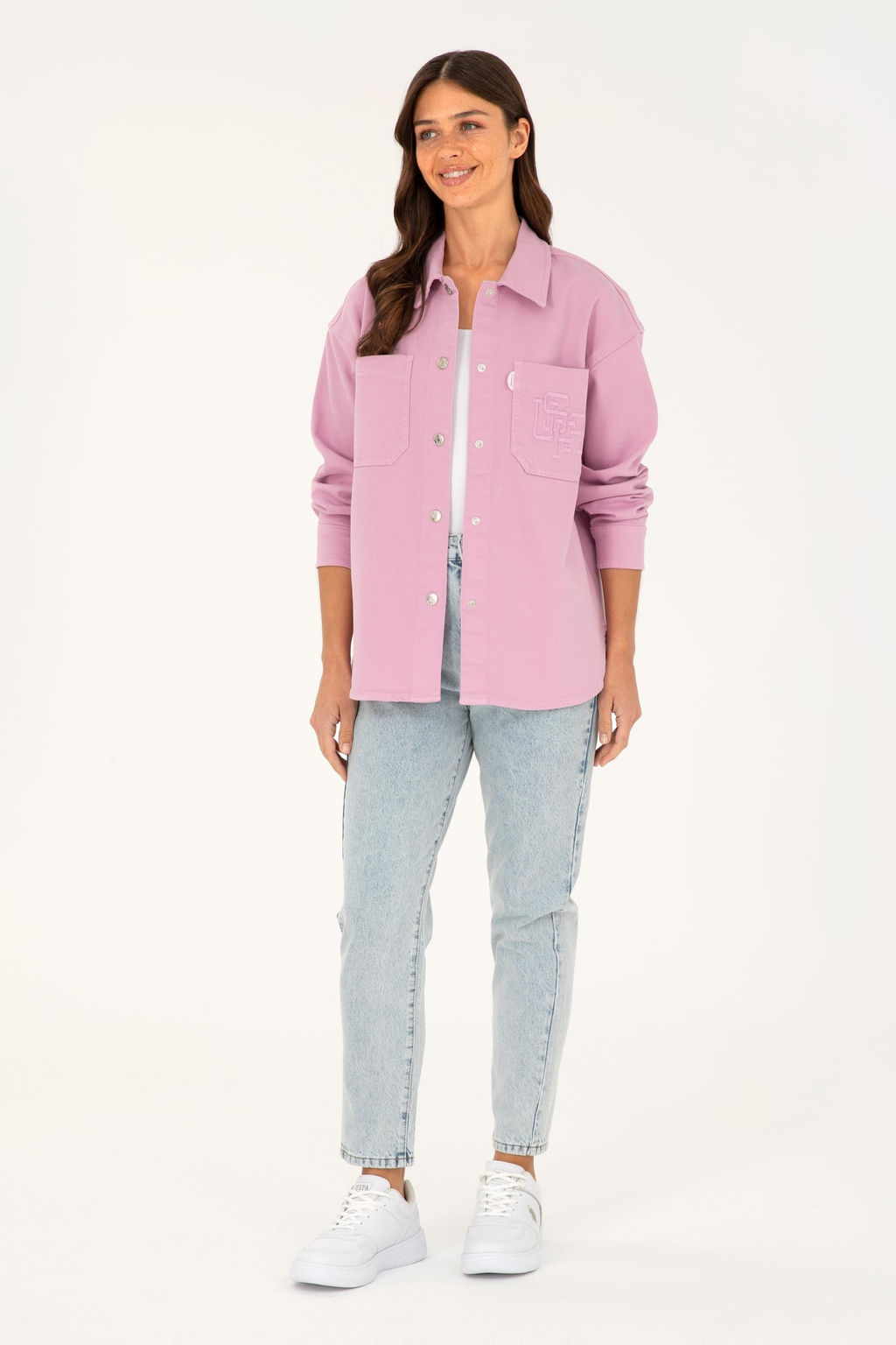 U. S. Polo Assn / Женская пудровая джинсовая рубашка - U.s. polo assn фото 4