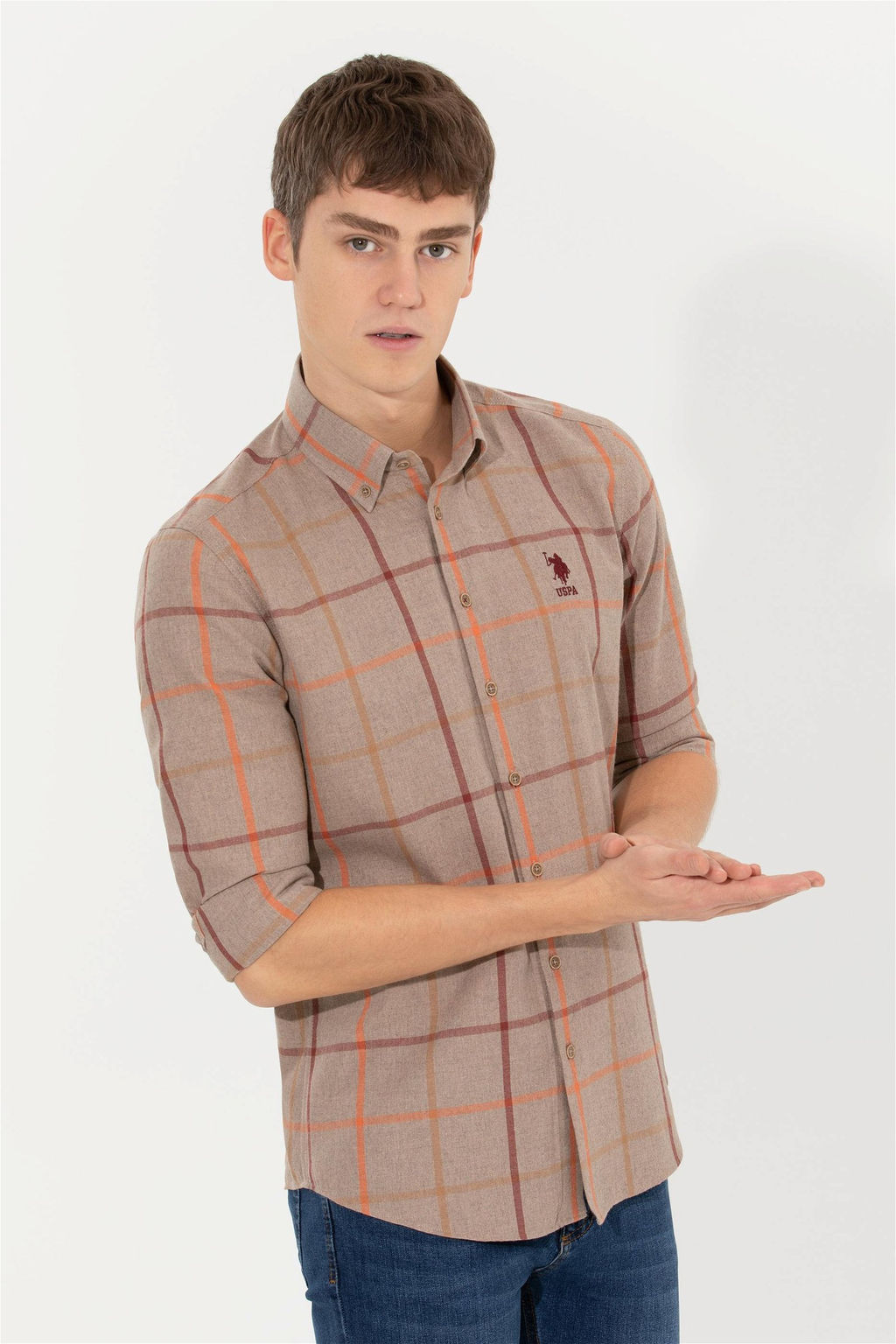 Мужская рубашка с длинным рукавом Stone - U.s. polo assn фото 3