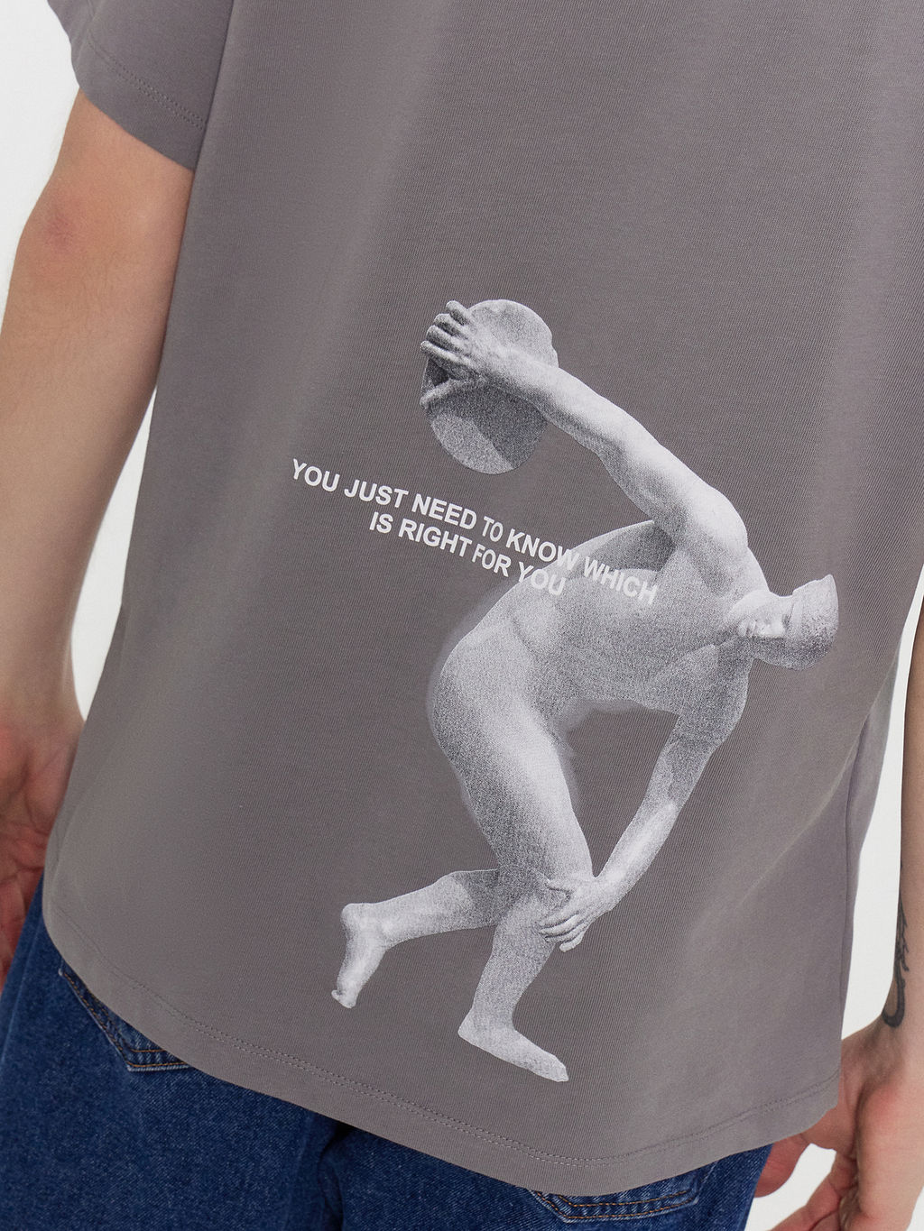 Футболка мужская в сером оттенке с печатью глина +печать 111846 - Mark formelle фото 7