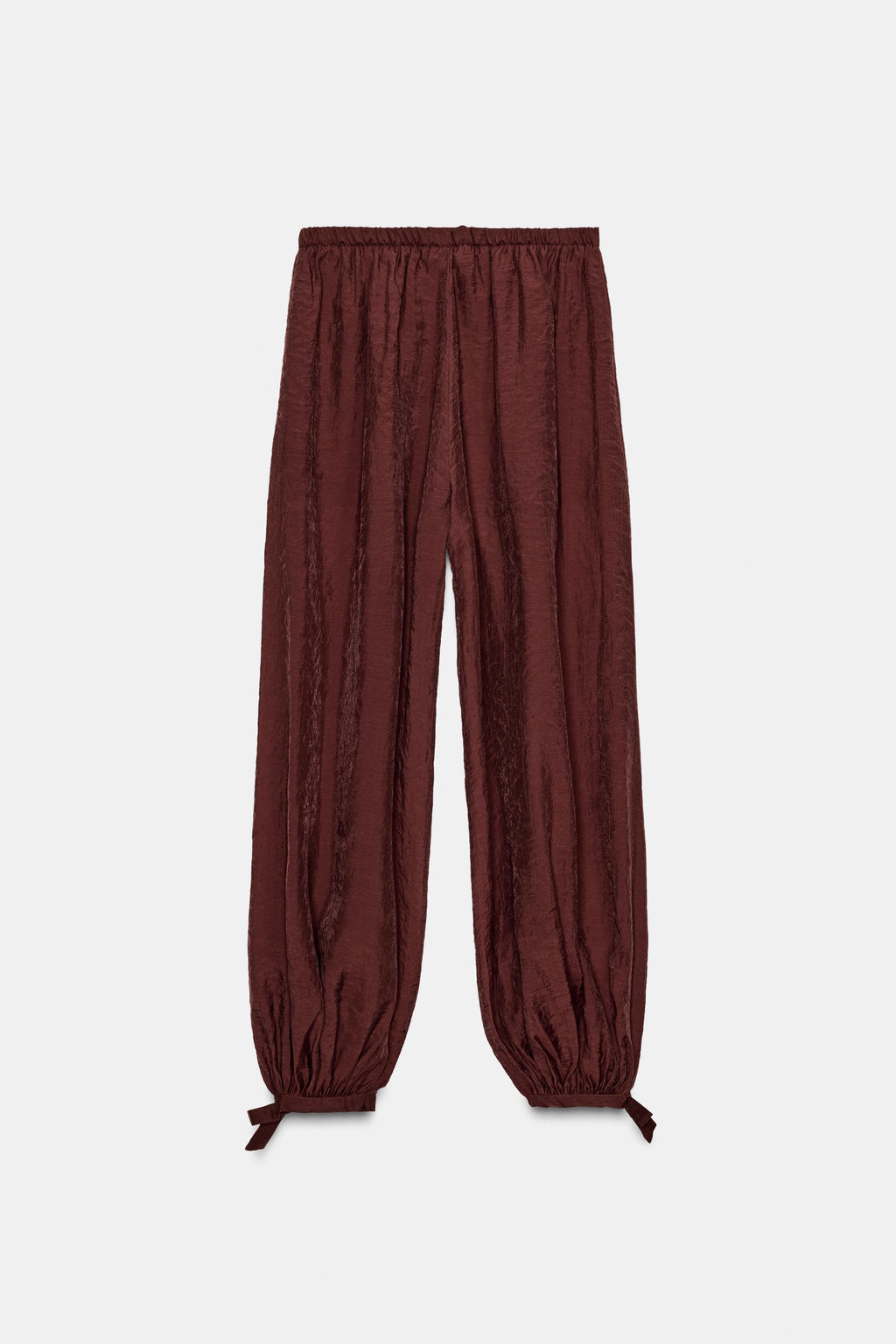 ZW COLLECTION TIE WAIST BLOOMER TROUSERS - Zara фото 6