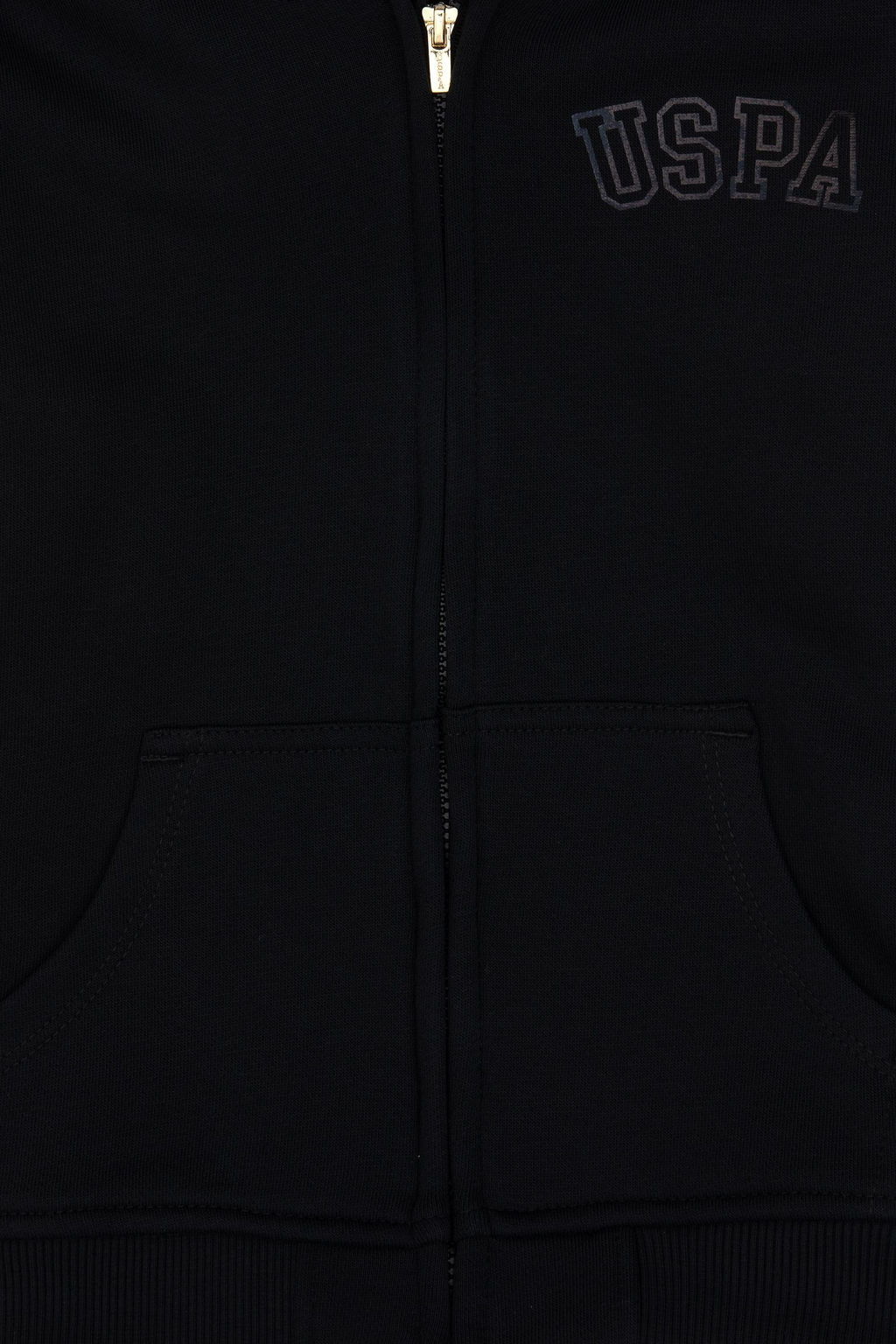 K_z _ocuk Siyah Kap__onlu Fermuarl_ Basic Sweatshirt Sepette S_rpriz _ndirim - U.s. polo assn фото 5