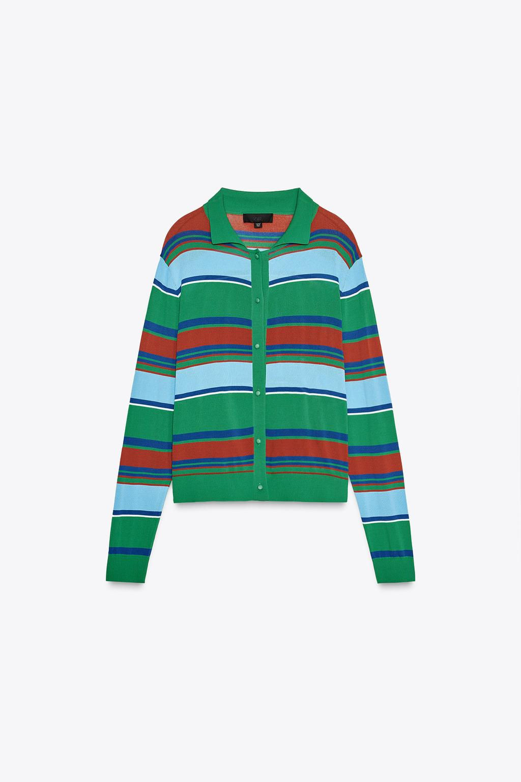 STRIPED POLO CARDIGAN - Zara фото 5