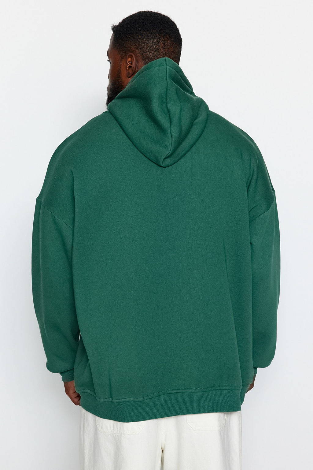 TRENDYOL MAN Antrasit Buyuk Beden Oversize Basic Rahat Kapusonlu Etiketli Ici Polarl? Sweatshirt TMNAW24AO00000 - Trendyolmilla фото 5
