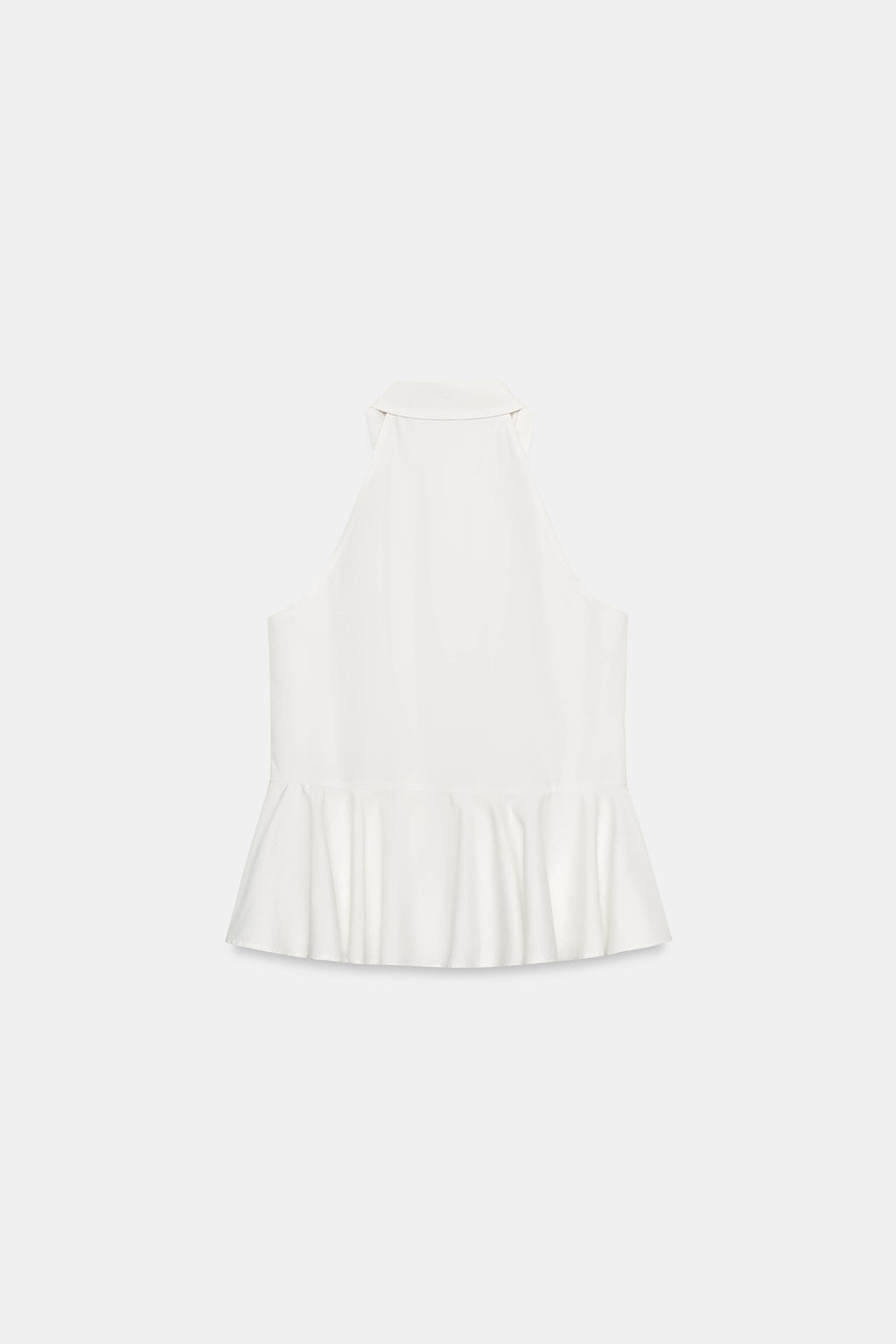CAMISA HALTER PEPLUM / Blanco