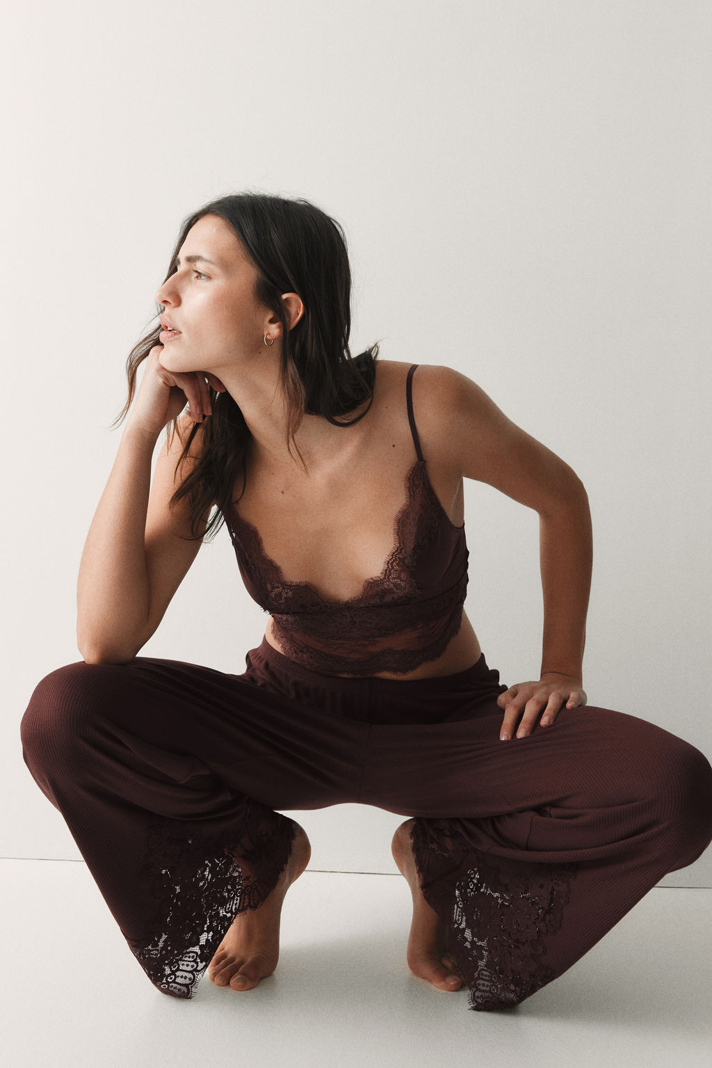 Pantal?n de pijama con ribete de encaje - H&m фото 7