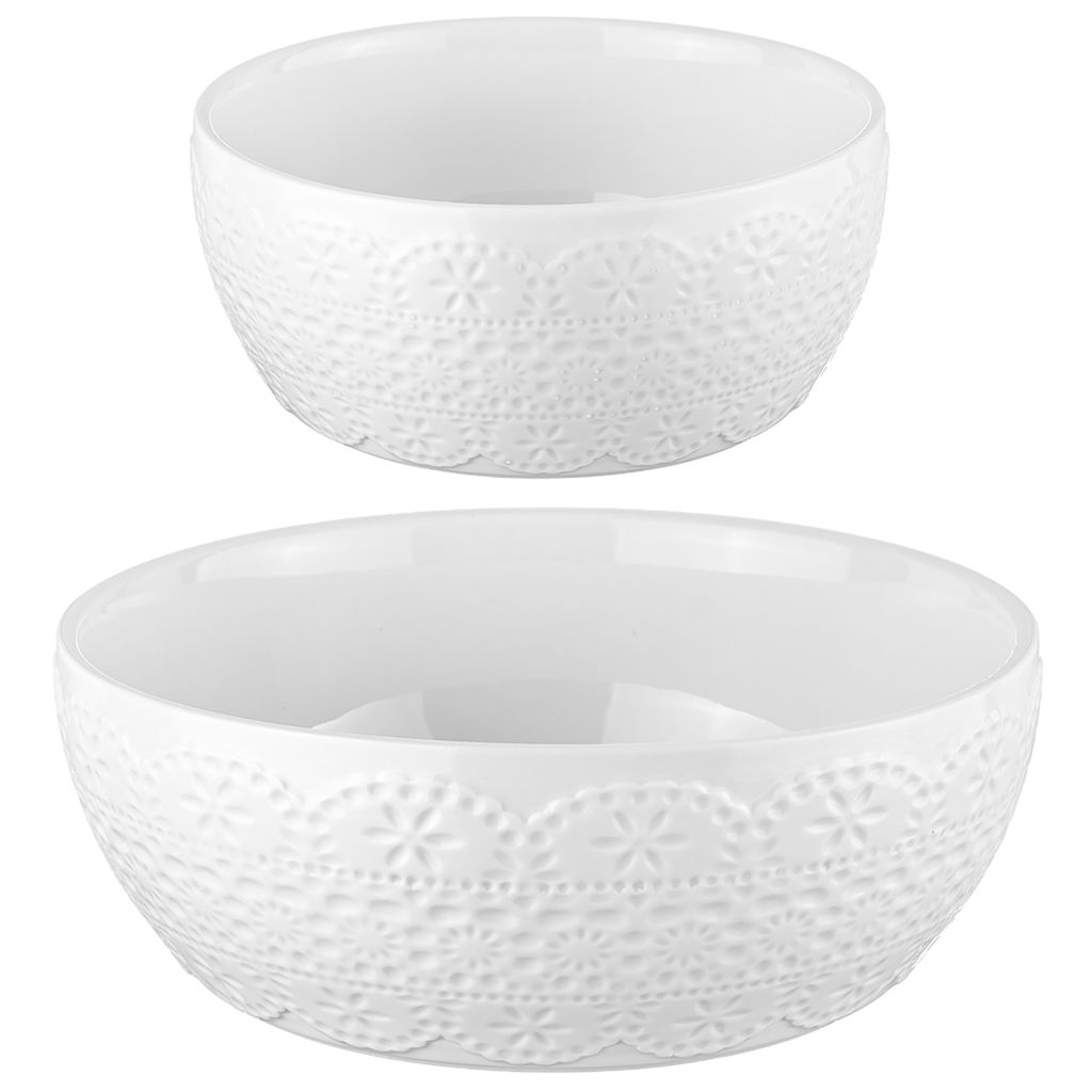 Набор 2 салатников 14*14*6 см 600 мл и 20*20*7,5 см 1,5 л "Кружево"