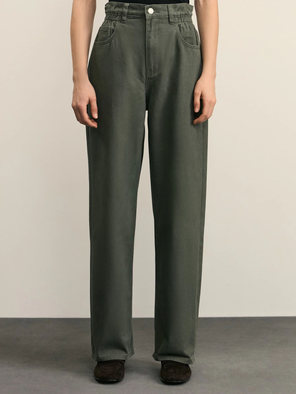 Джинсы baggy с резинкой в поясе / Zarina фото 2