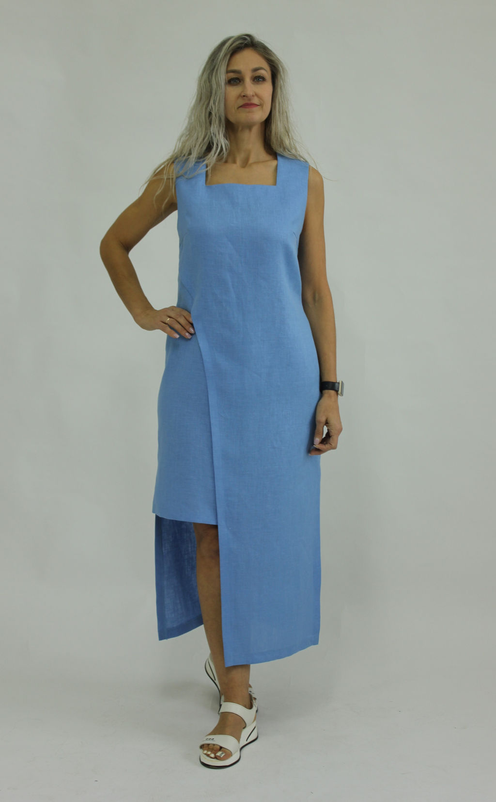 Платье умягченный 100% лен