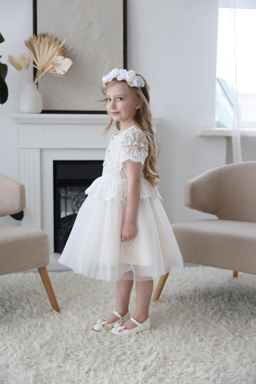 платье для девочки Л 24-20 Эмили белый горох - Этоэльф фото 4