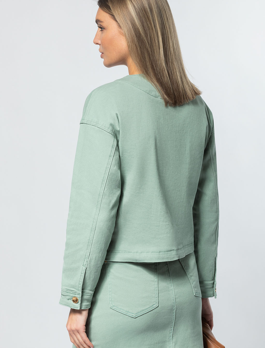 VILATTE / Куртка-жакет из эластичного денима фото 5