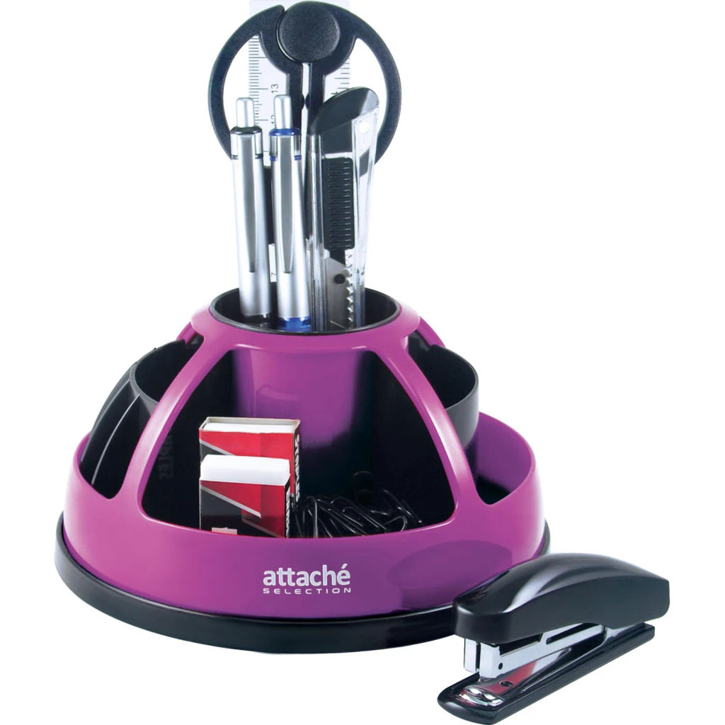 Набор настольный Attache Selection для канц мелочей черный/фуксия 360  фото 2