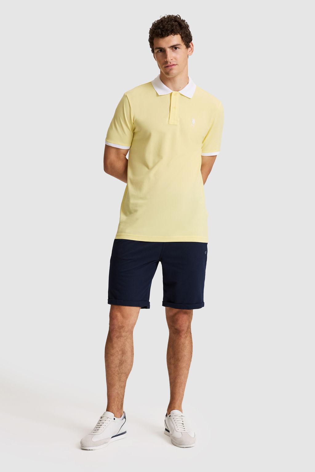 Erkek AГДk SarД Regular Fit Polo Yaka TiЕГrt - U.s. polo assn фото 4
