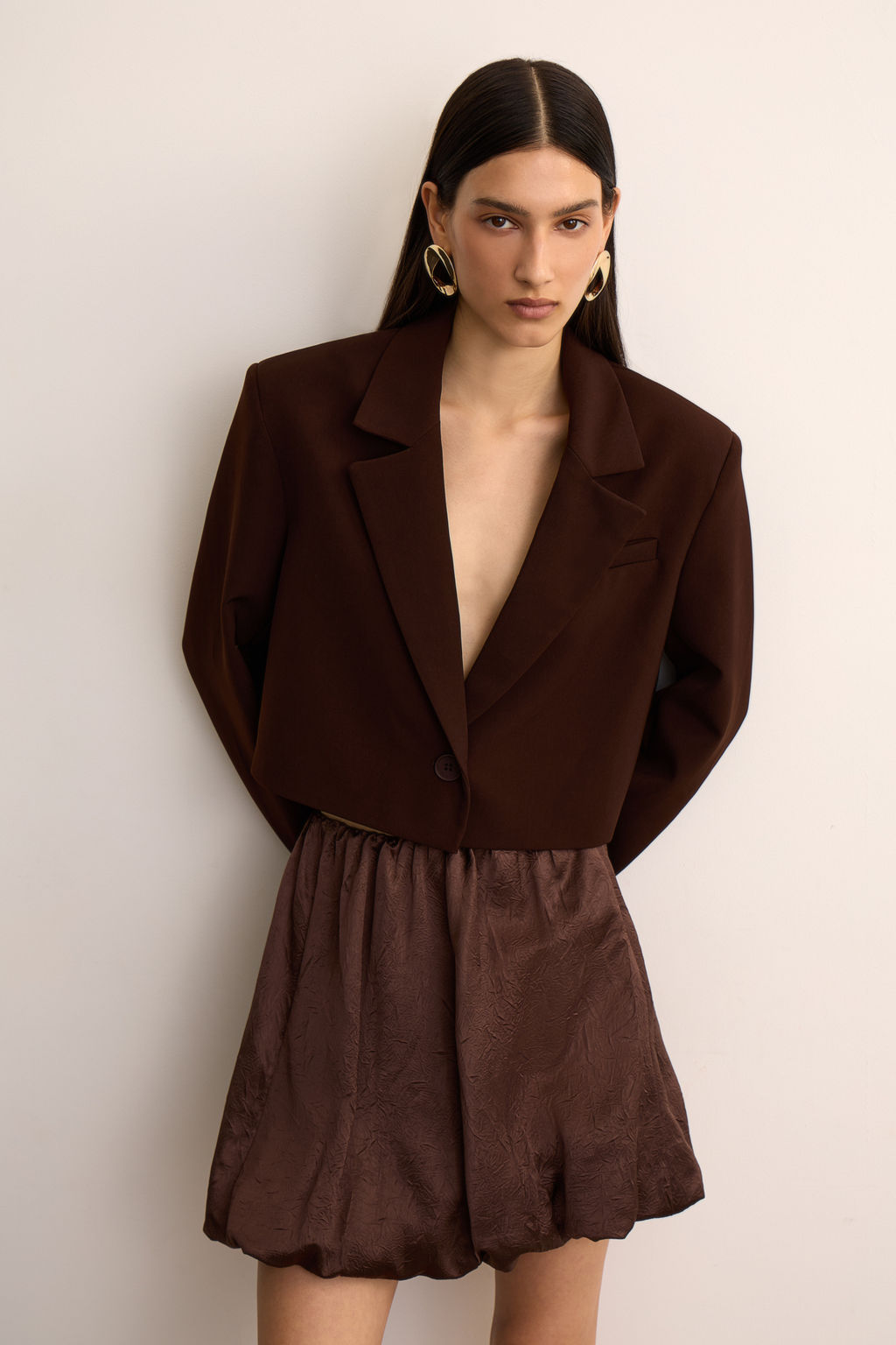 Юбка баллон мини из жатого сатина - Mollis фото 2