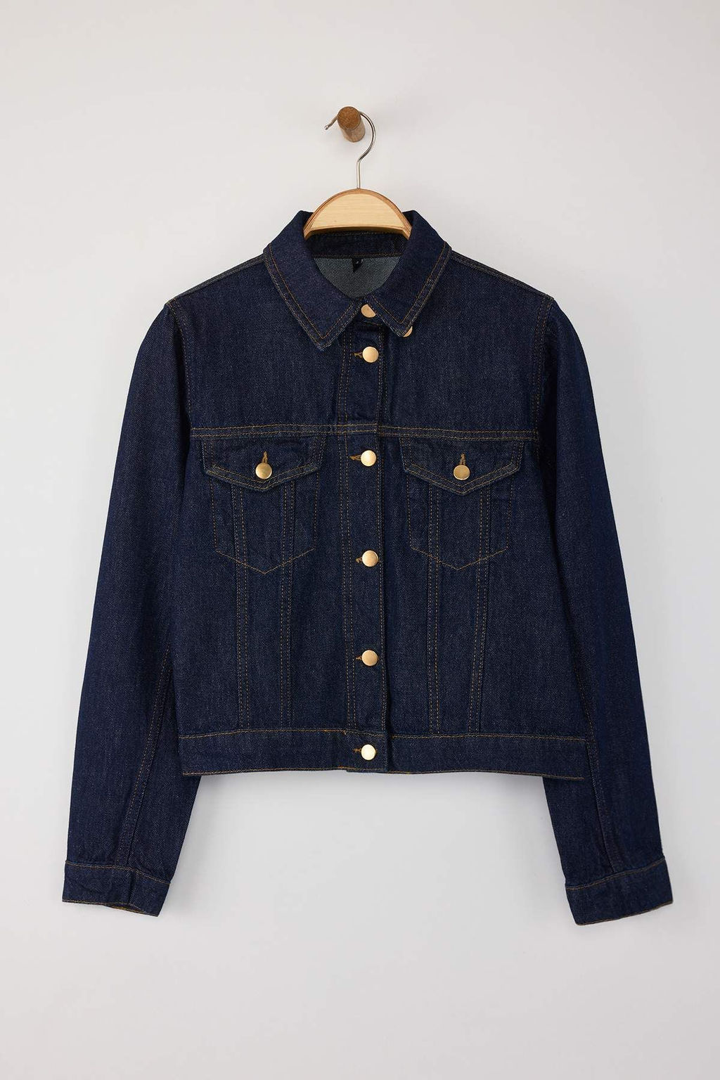 Kahverengi C?kar?labilir Pelerinli Denim Panco Ceket TWOAW26CE00001 - Trendyolmilla фото 7