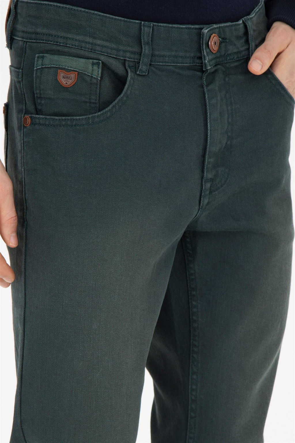 Мужские зеленые джинсовые брюки - U.s. polo assn фото 5