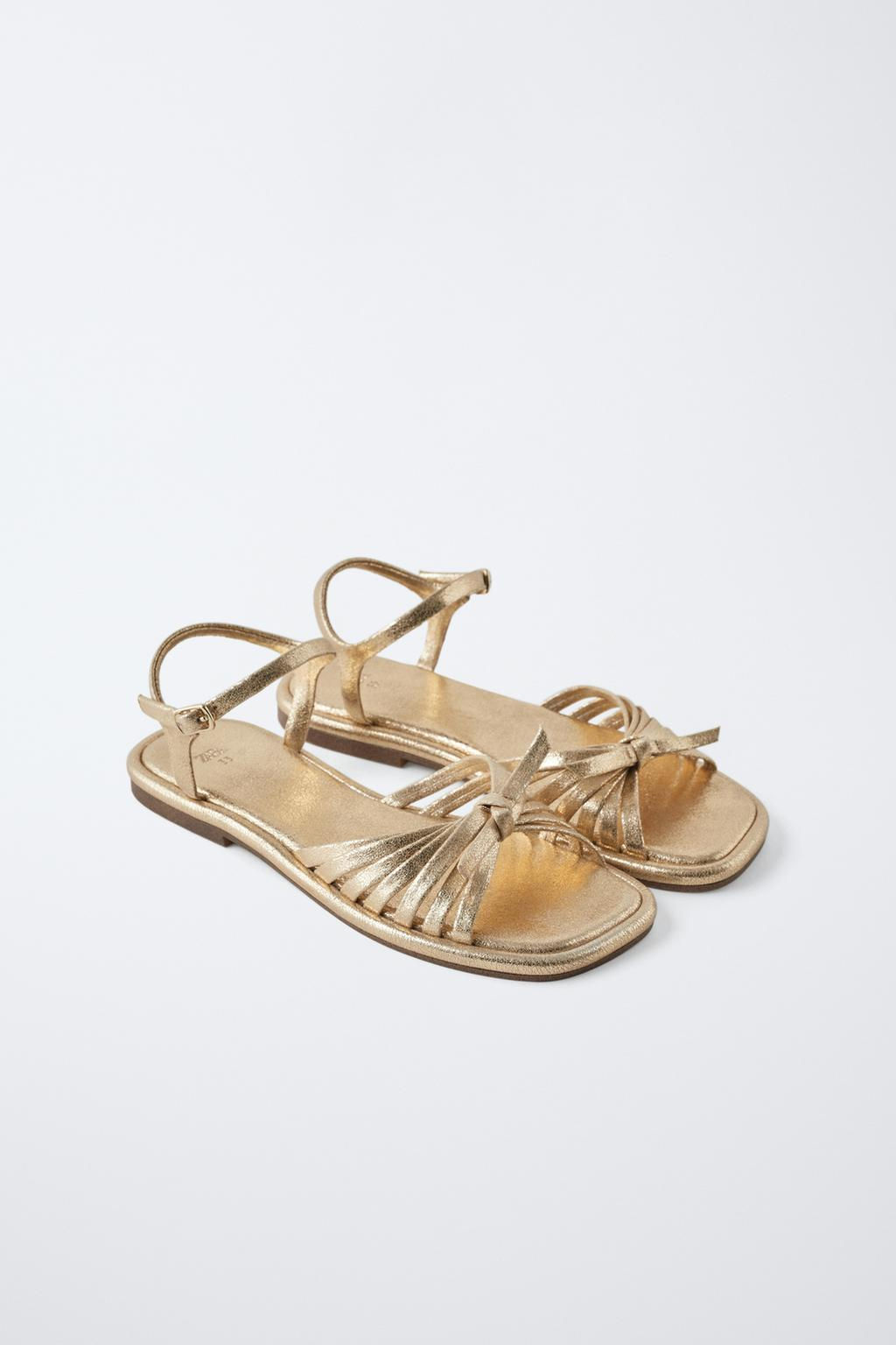 METALLIC SANDALS WITH STRAPS - Zara фото 2