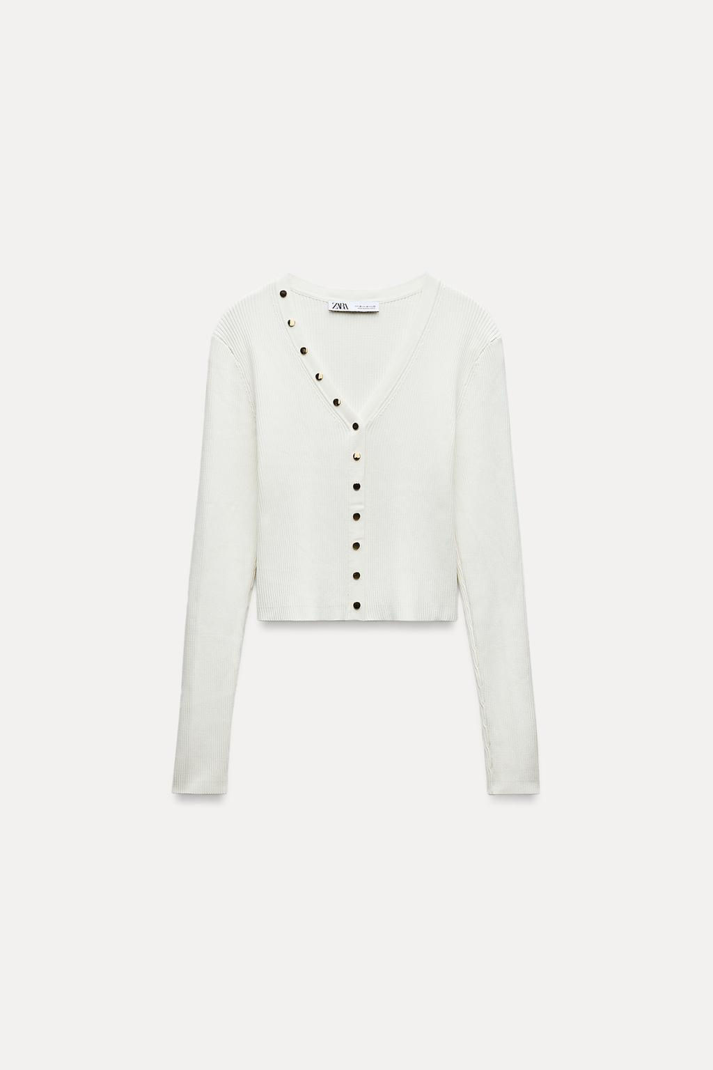 KNIT TOP WITH GOLD BUTTONS - Zara фото 3