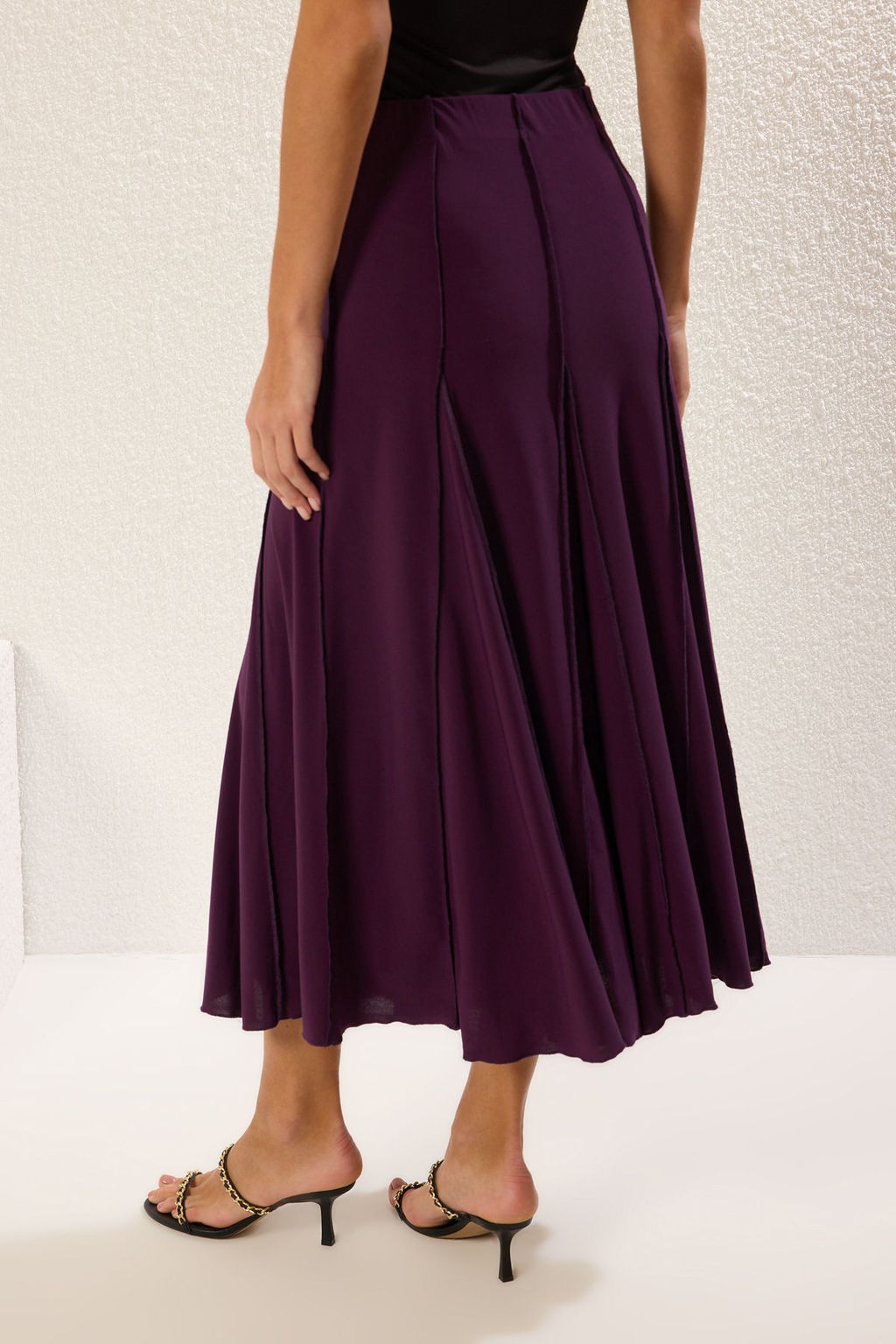 TRENDYOLMILLA Siyah Dikis Detayl? Godeli Esnek Maxi Orme Etek TWOAW25ET00156 фото 5