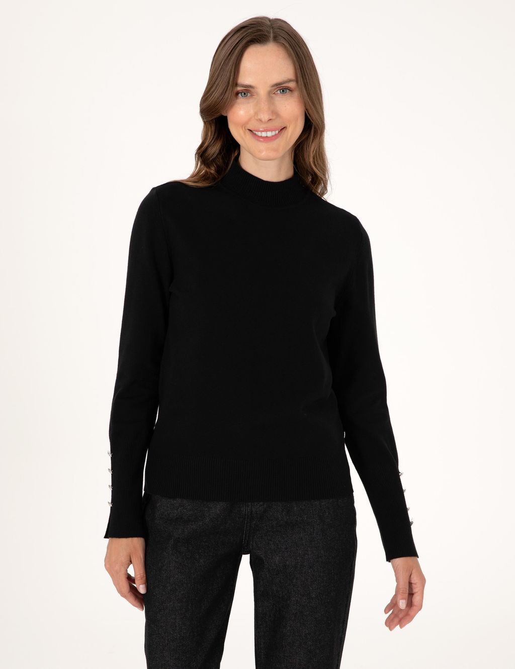 Siyah Slim Fit Basic Kazak