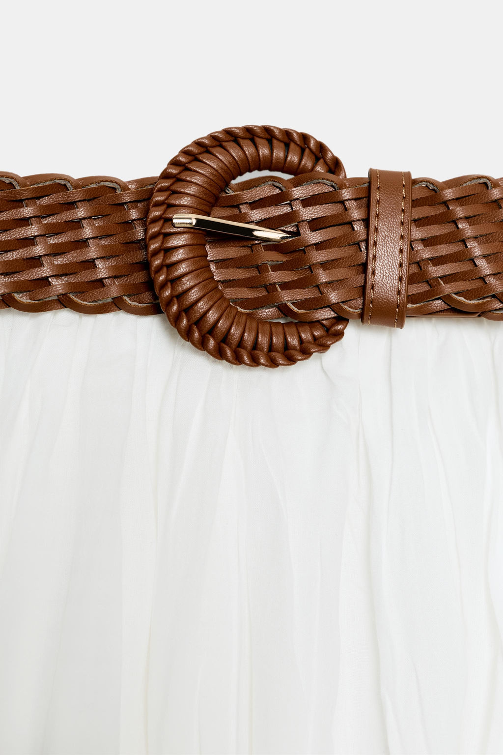 FALDA MIDI CINTUR?N / Blanco - Zara фото 9