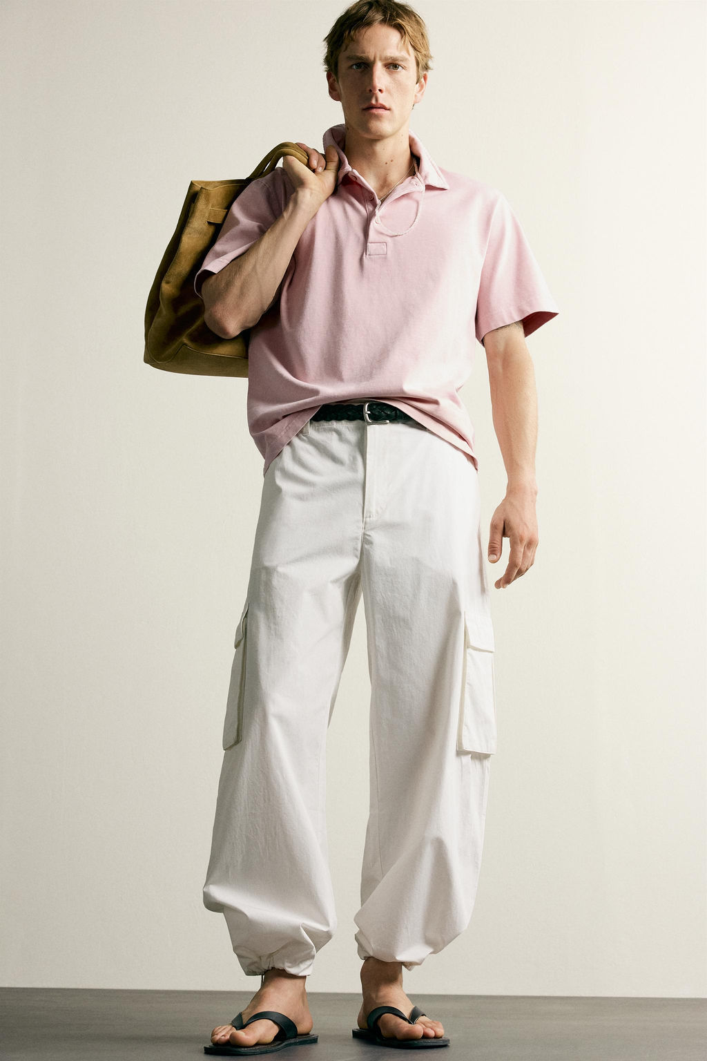 POLO ESTRUCTURA REGULAR FIT / Rosa / Blanco - Zara фото 6