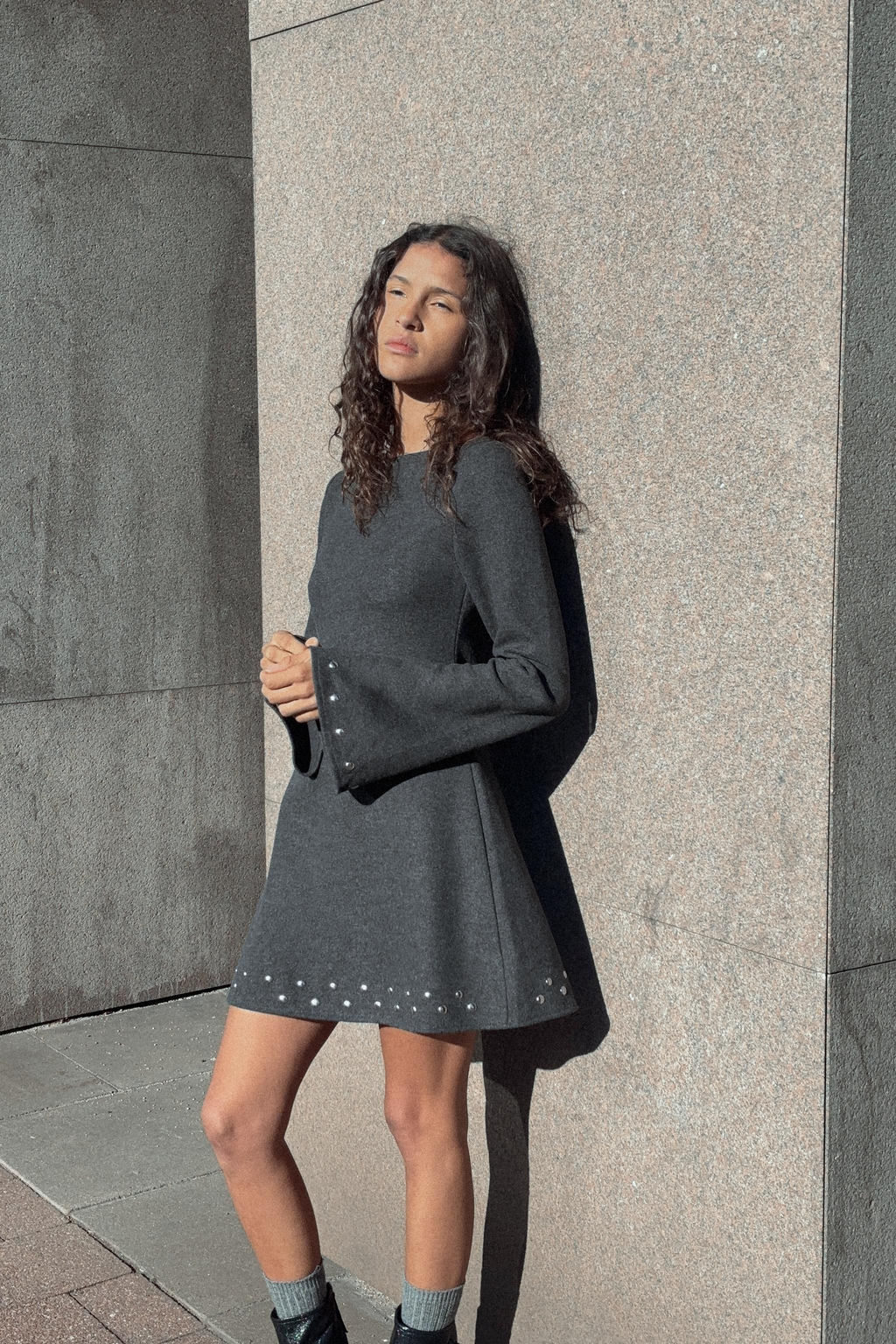 SOFT SHORT STUDDED DRESS - Zara фото 4