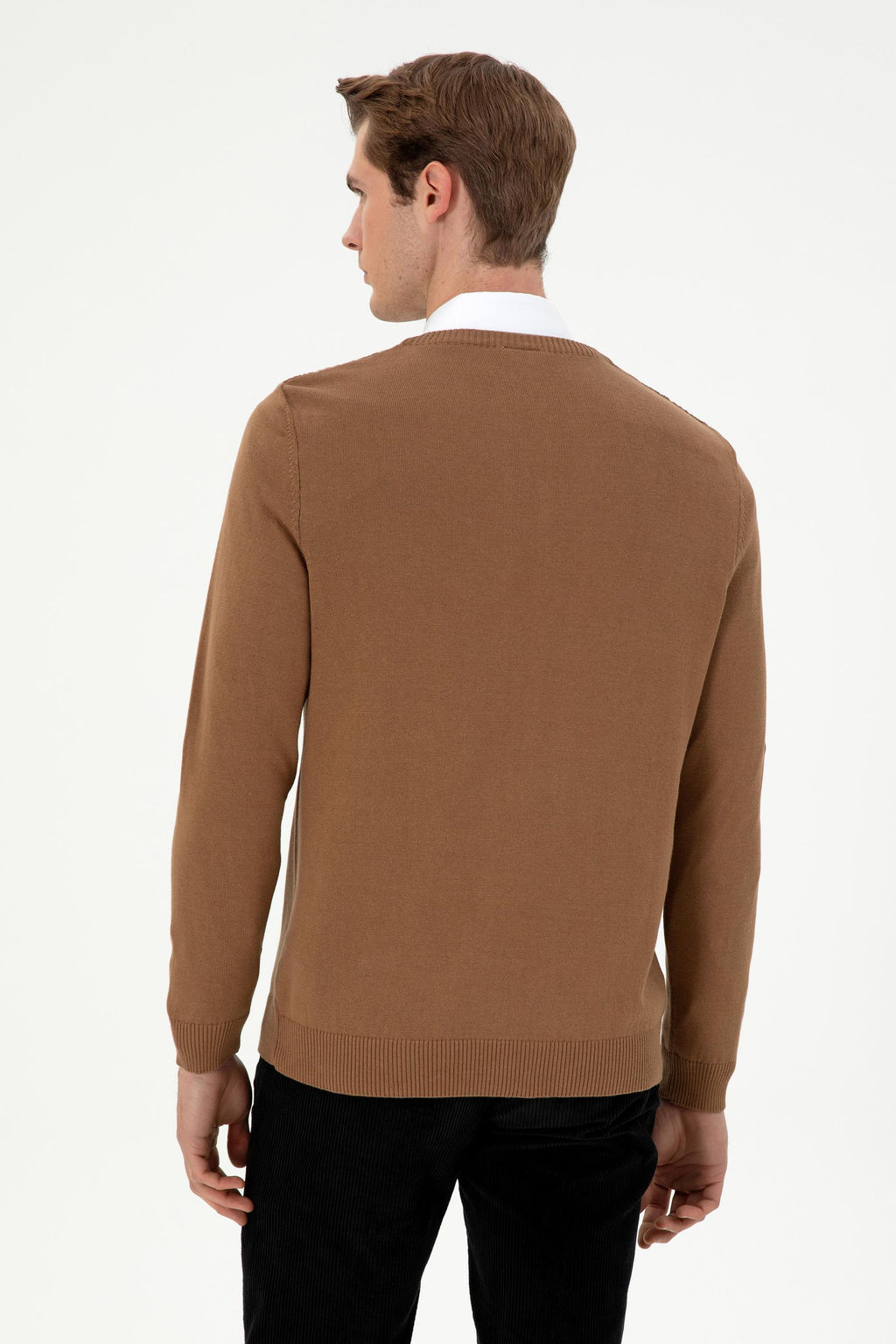 Мужской меланжевый свитер цвета хаки Неожиданная скидка в корзине - U.s. polo assn фото 5