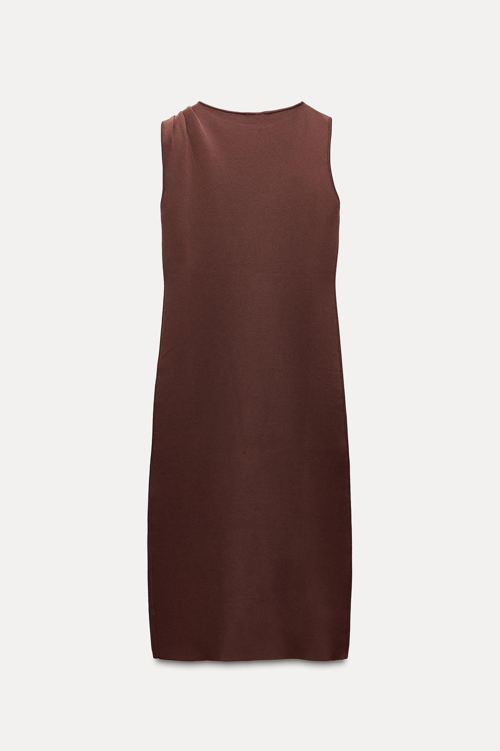 KNIT MIDI DRESS WITH GOLD APPLIQUE - Zara фото 4