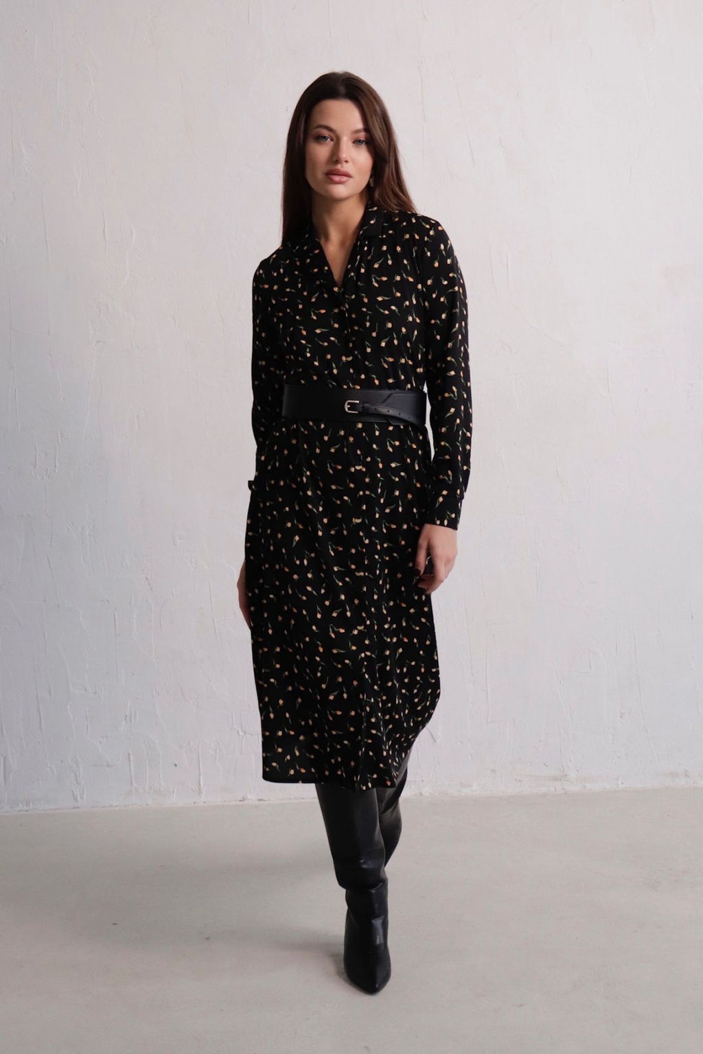 Платье-рубашка с английским воротником принт - Martichelli фото 238