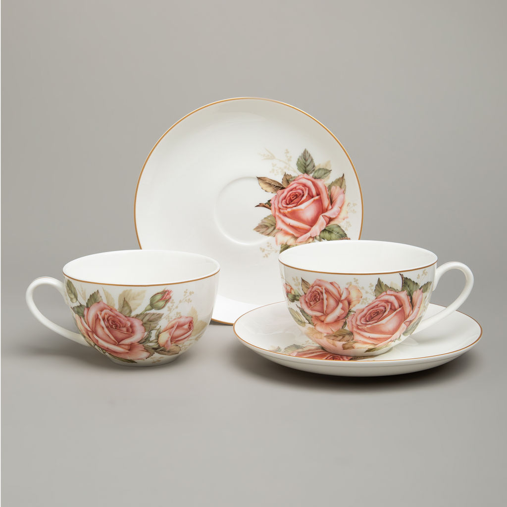 ЧАЙНЫЙ НАБОР LEFARD КОРЕЙСКАЯ РОЗА НА 2 ПЕР. 4 ПР. 300 МЛ