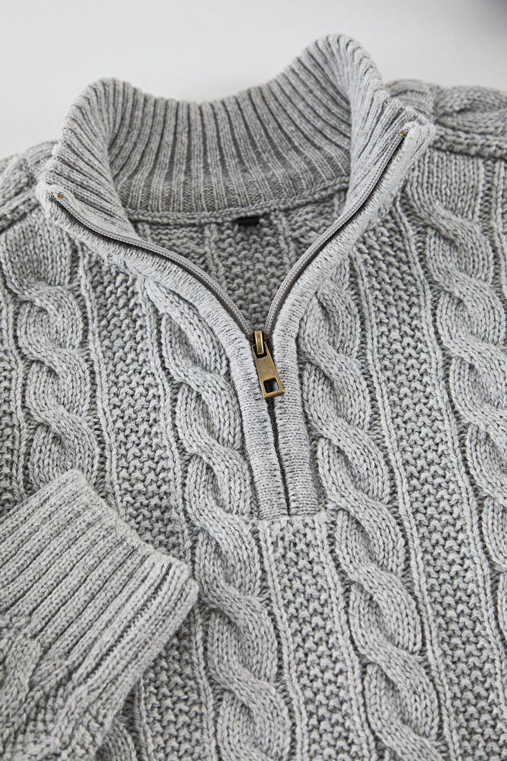 TRENDYOL MAN Bordo Unisex Regular Fit Fermuarl? Yar?m Bal?kc? Sac Orgu Triko Kazak TMNAW21KZ0737 - Trendyolmilla фото 8