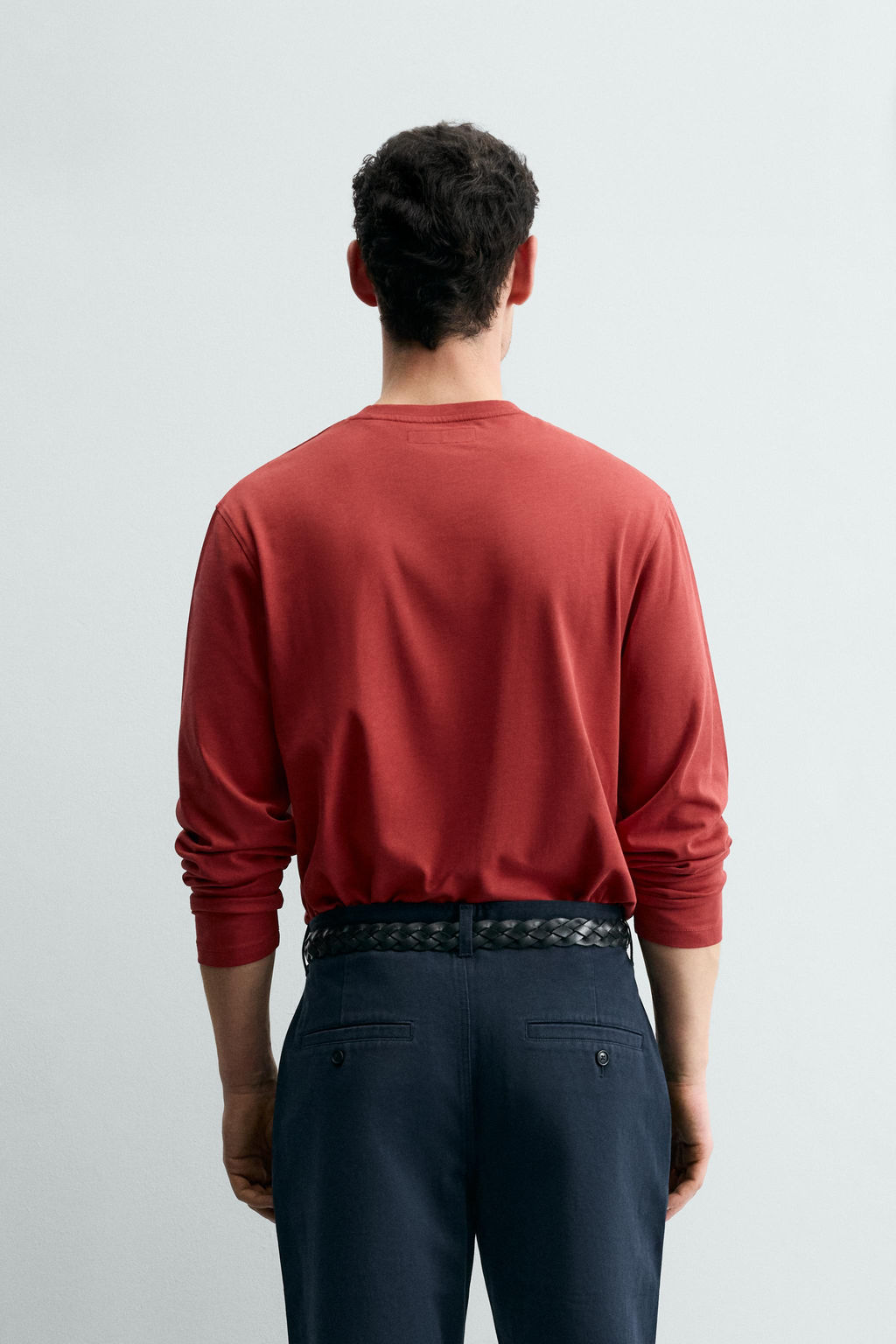 CAMISETA MEDIUM WEIGHT MANGA LARGA / Rojo - Zara фото 3