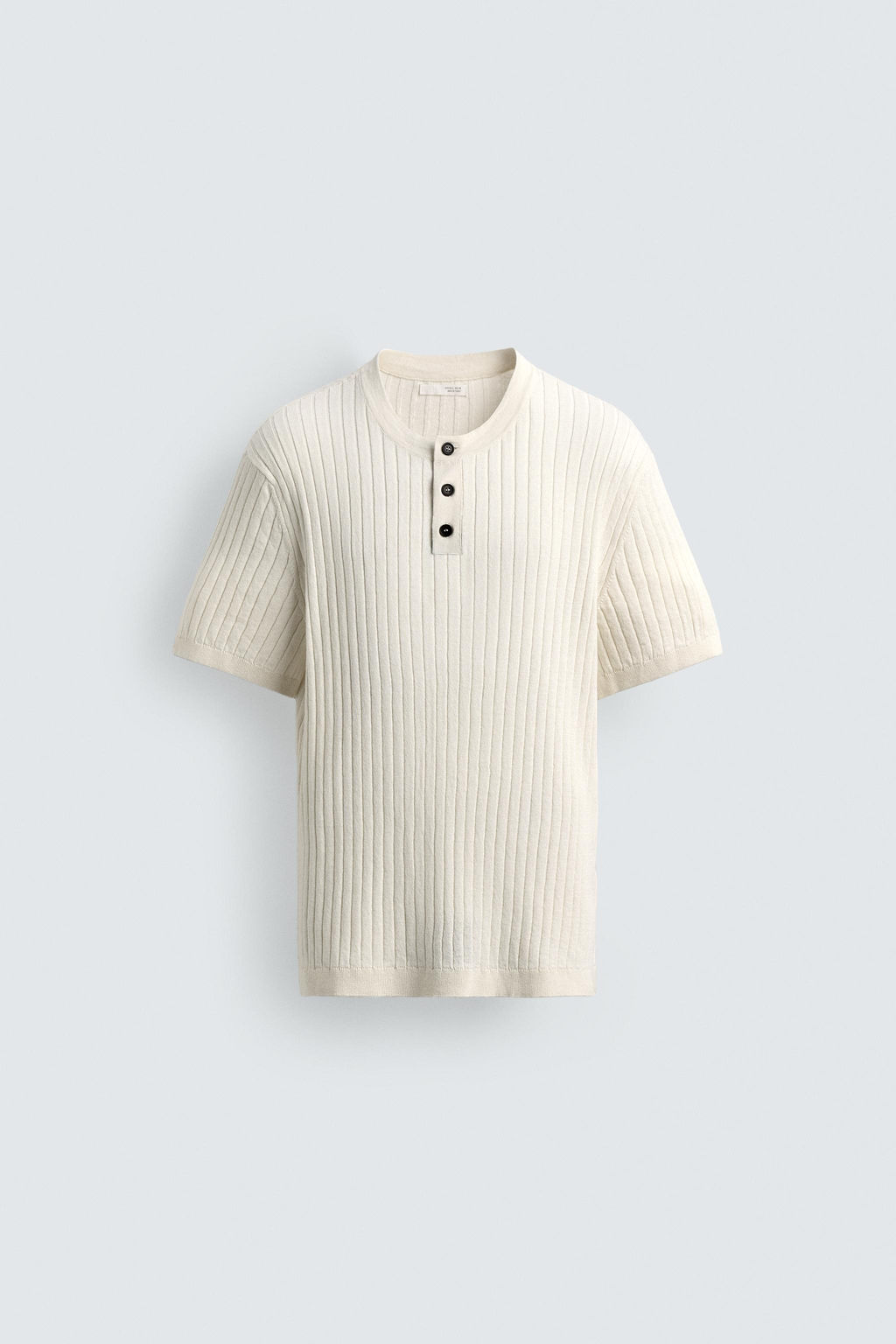 CAMISETA PUNTO CANAL? CUELLO PANADERO / Crudo - Zara фото 8