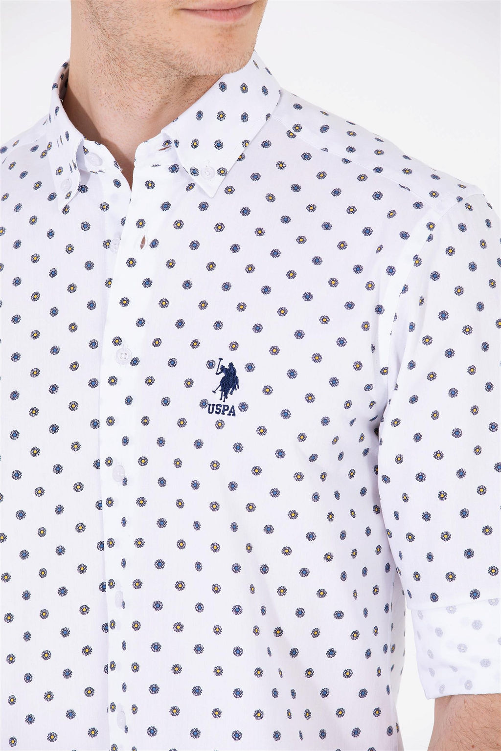 Мужская белая рубашка с длинным рукавом - U.s. polo assn фото 14