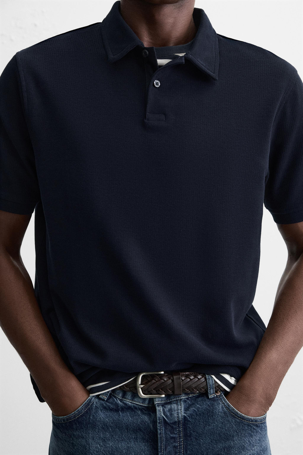 BASIC TEXTURED POLO SHIRT - Zara фото 5