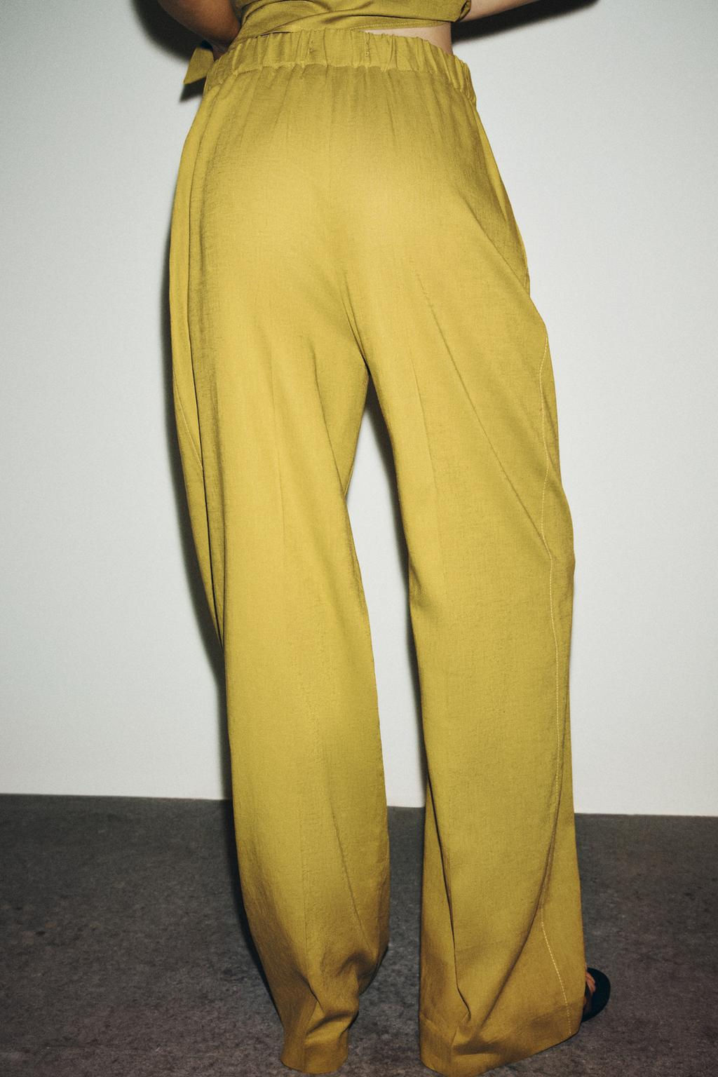 STRAIGHT-LEG LINEN BLEND TROUSERS - Zara фото 3