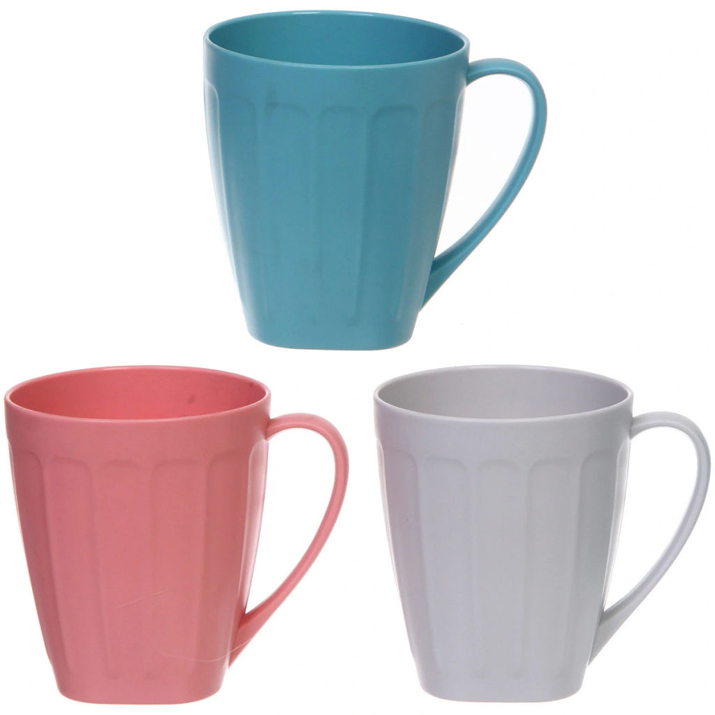 Цена за 2 шт. Кружка пластиковая 500мл "Матовая", микс цветов